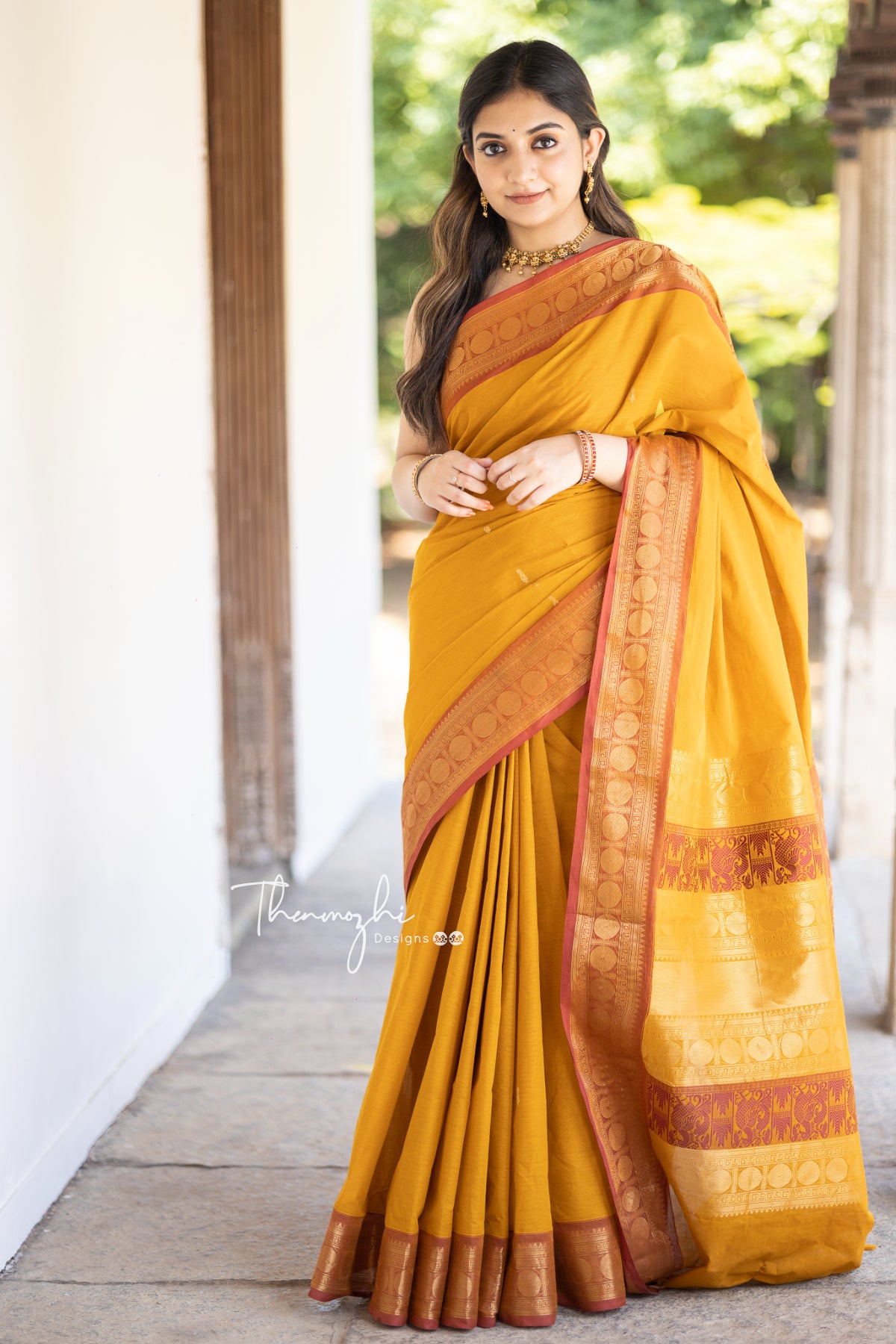 Bamini - Yellow Chettinad Cotton Saree