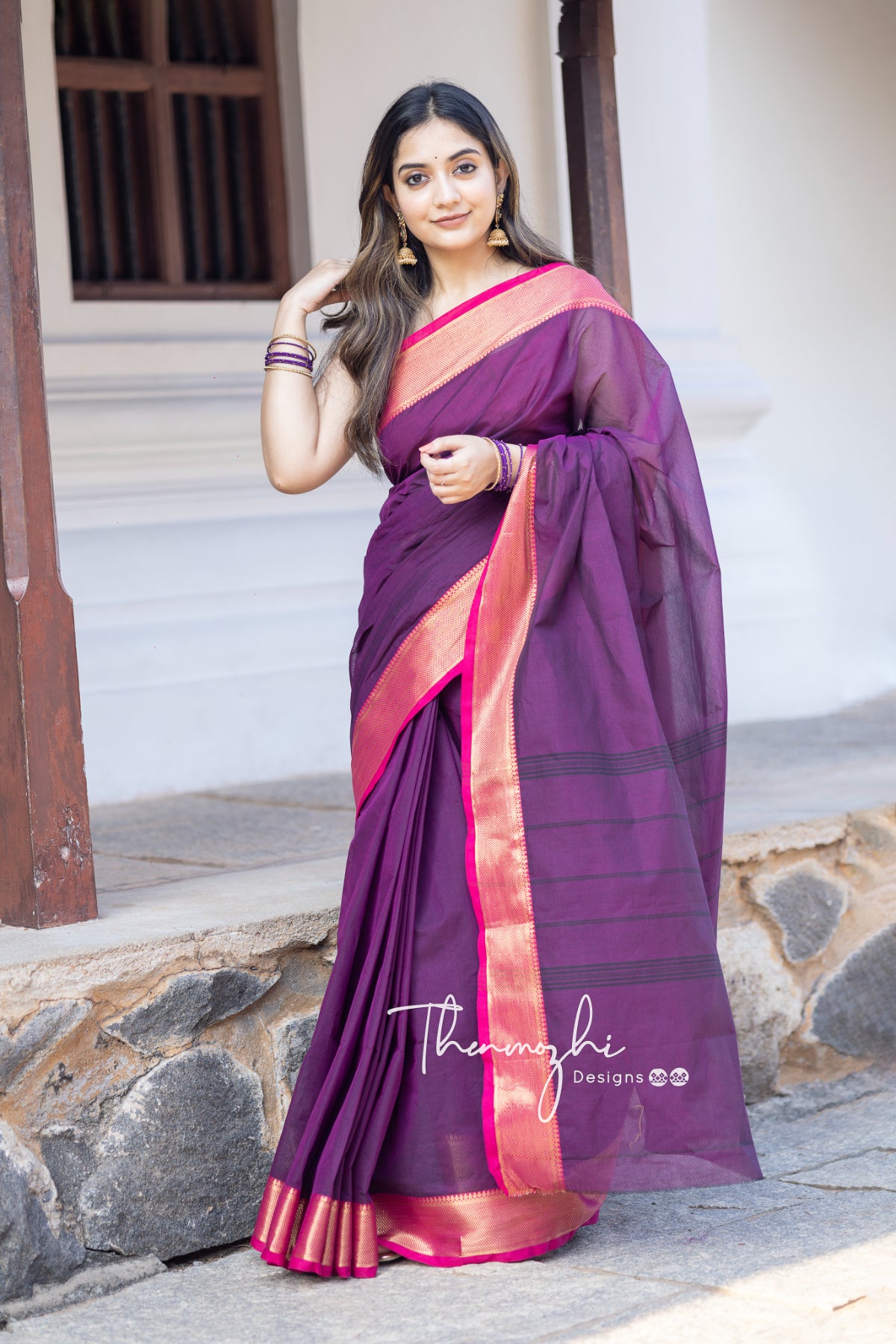 Akshaya - Purple Chettinad Cotton Saree