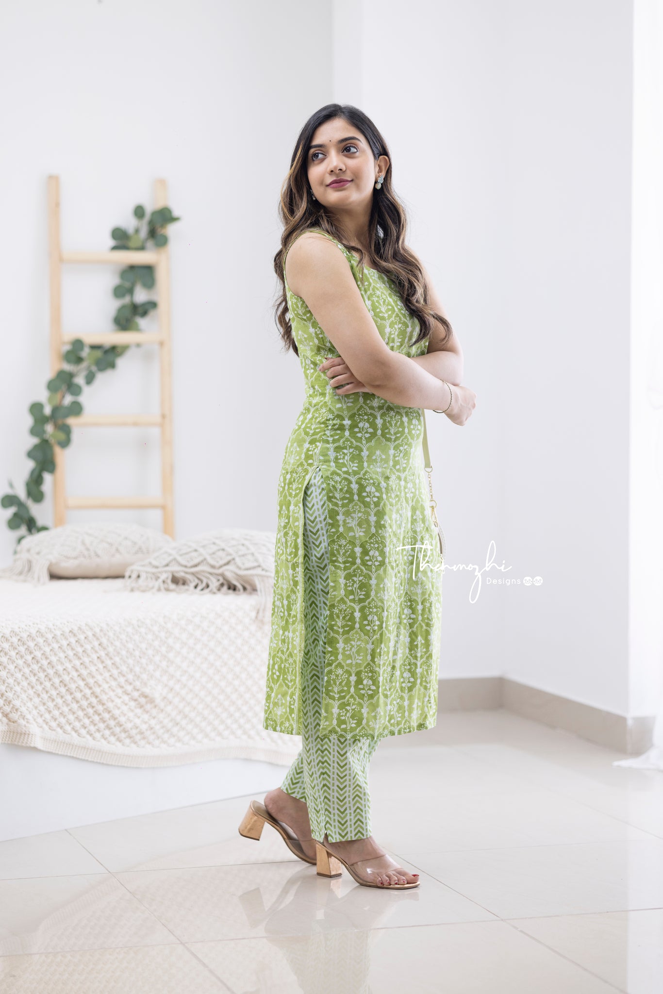 Aathmika - Green Cotton Kurta Set
