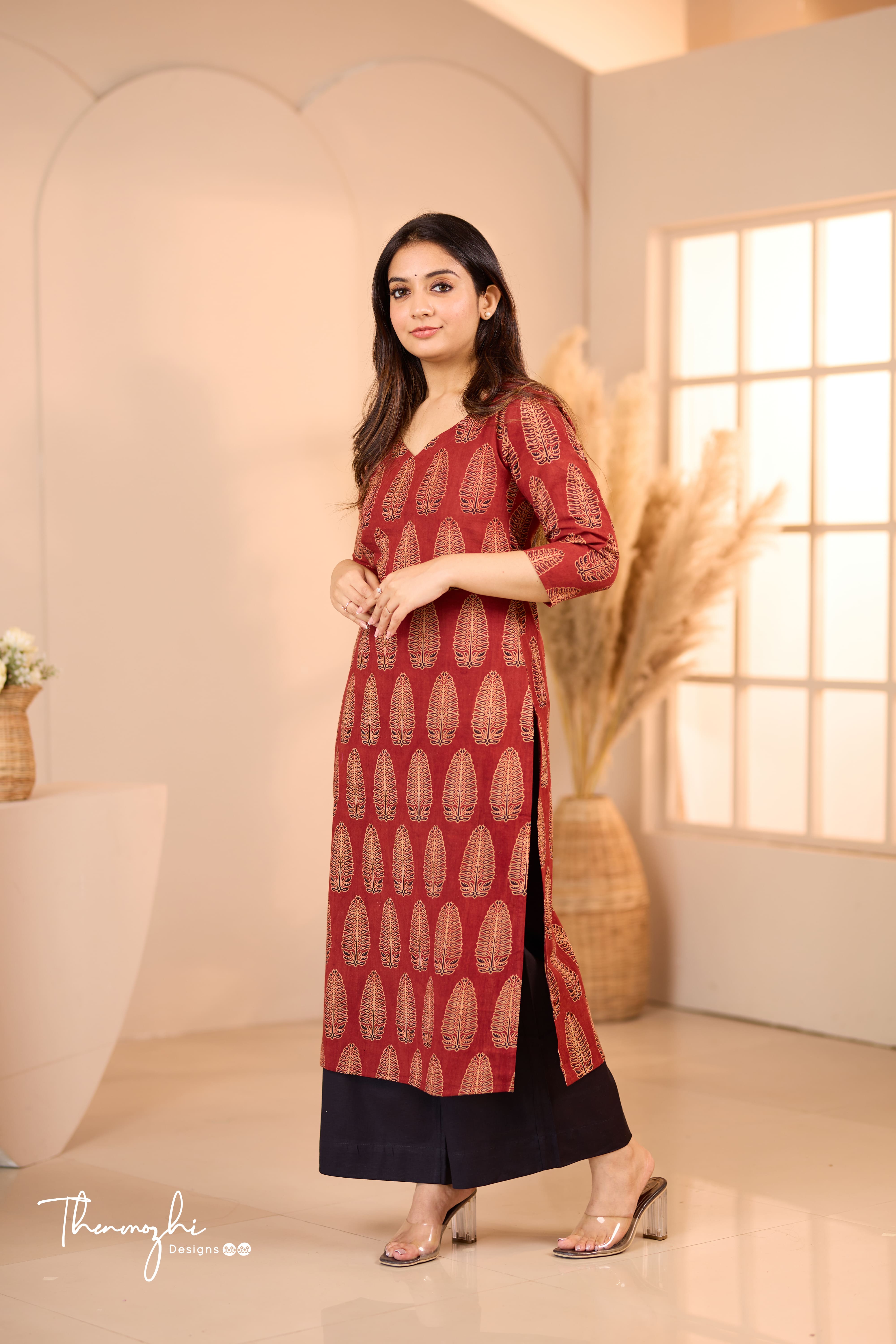 Maroon Ajrakh Kurta