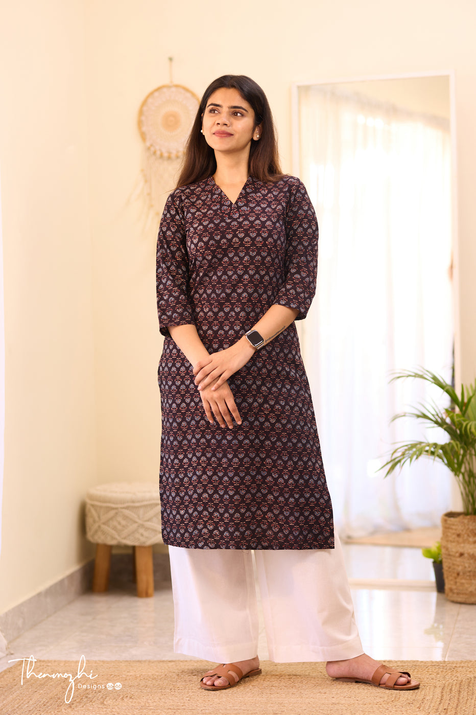 Black Ajrakh Kurta
