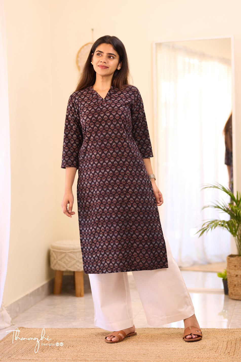 Black Ajrakh Kurta