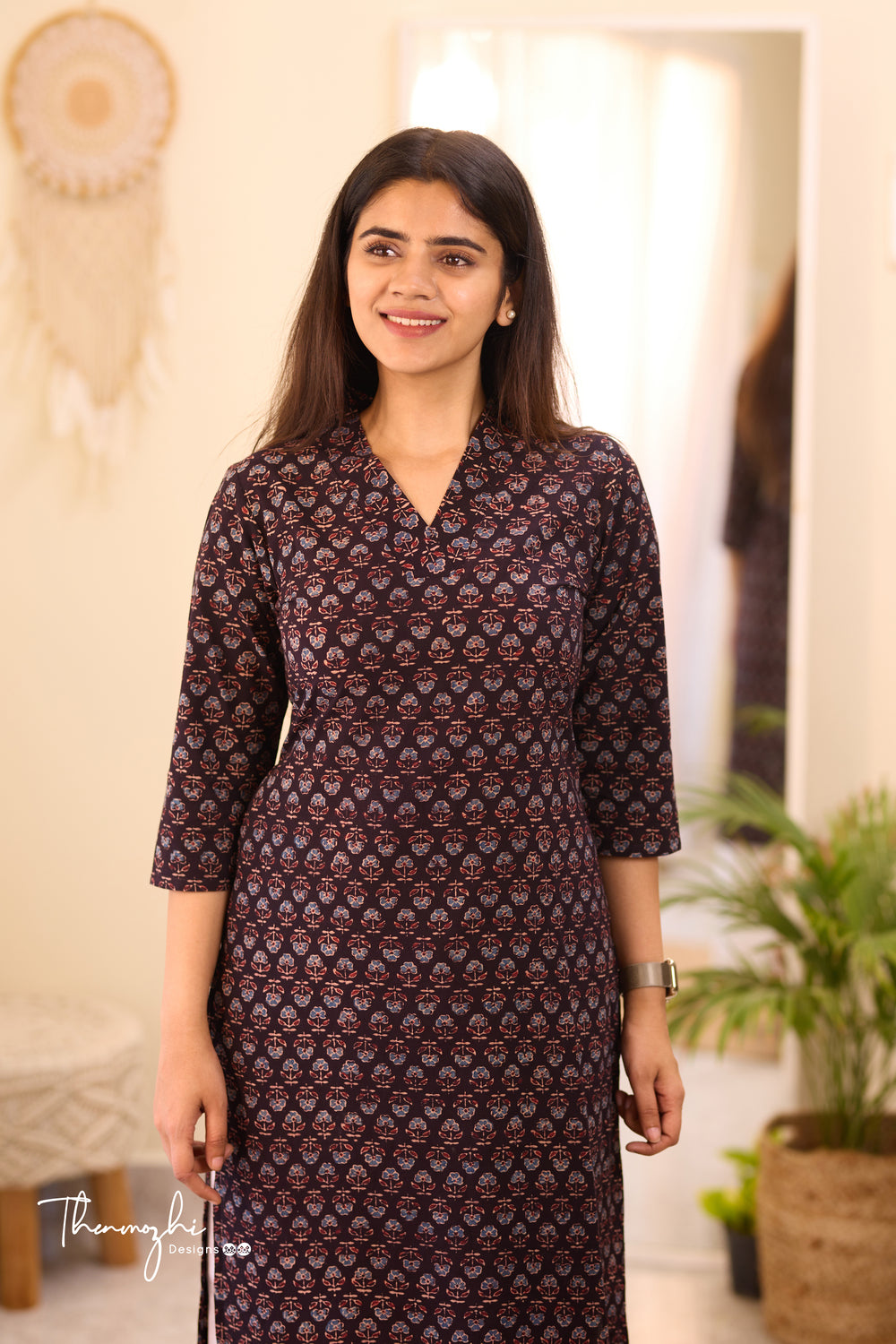 Black Ajrakh Kurta