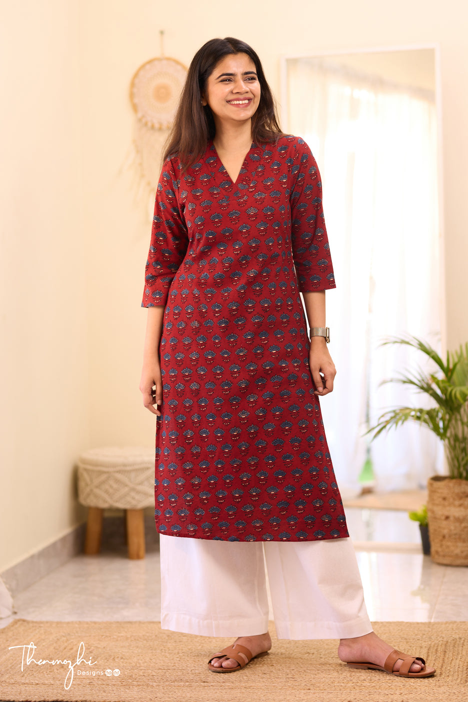 Maroon Ajrakh Kurta