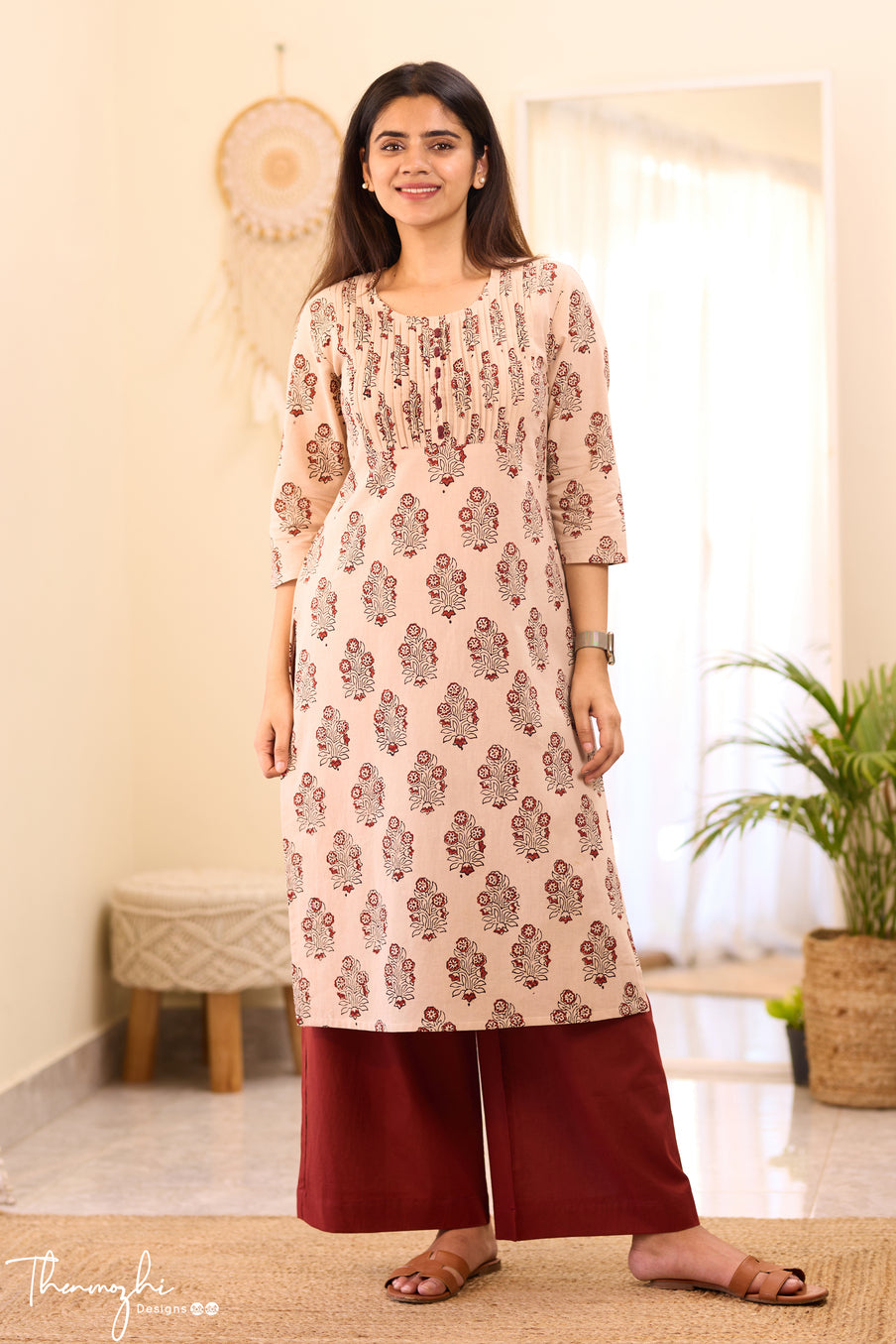 Half White Ajrakh Kurta