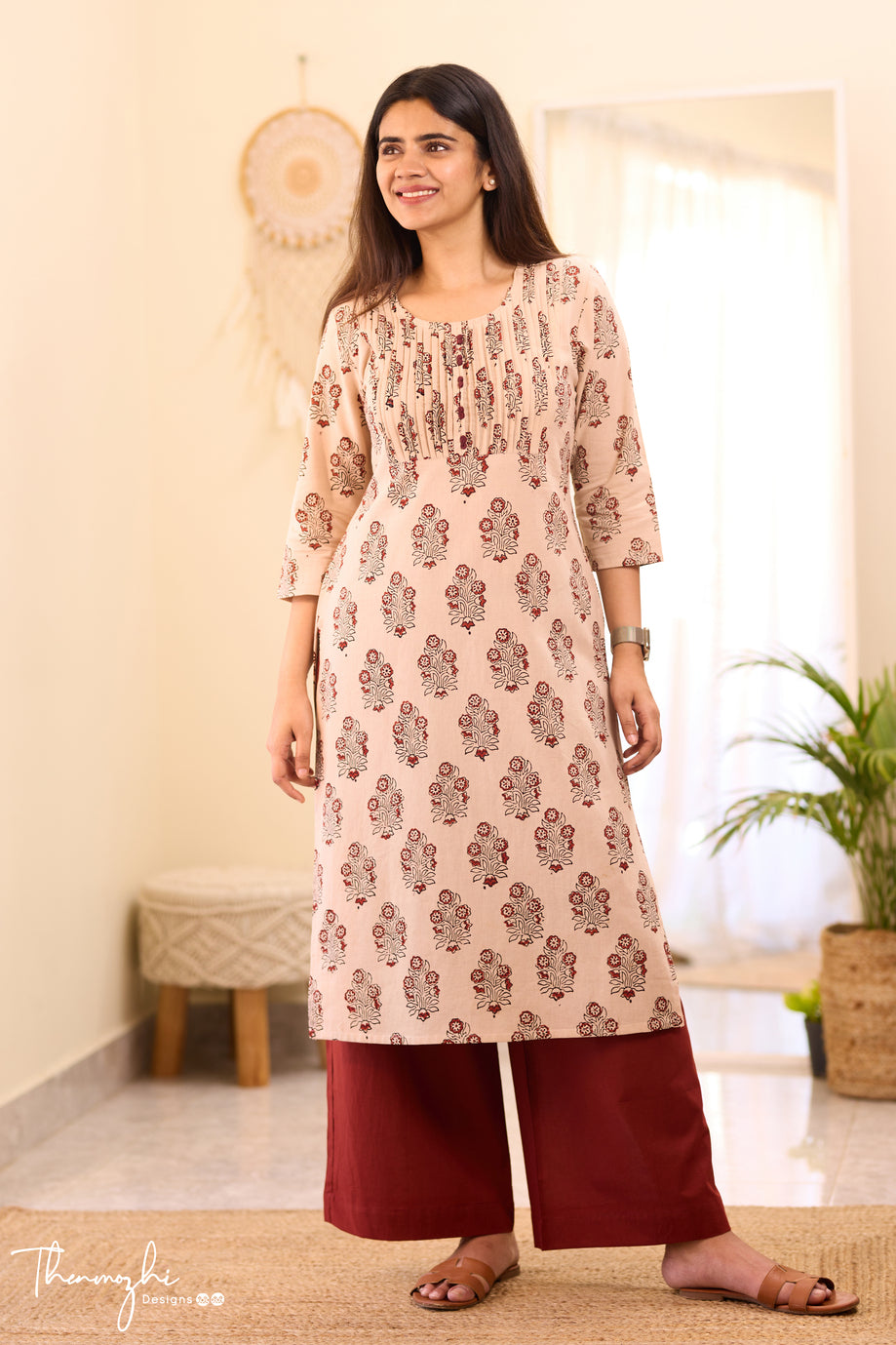 Half White Ajrakh Kurta