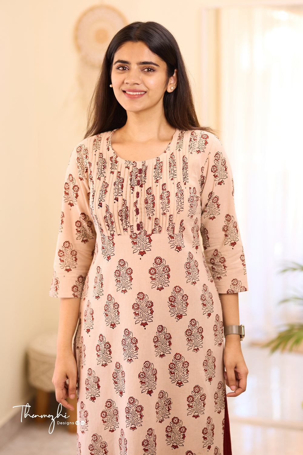 Half White Ajrakh Kurta