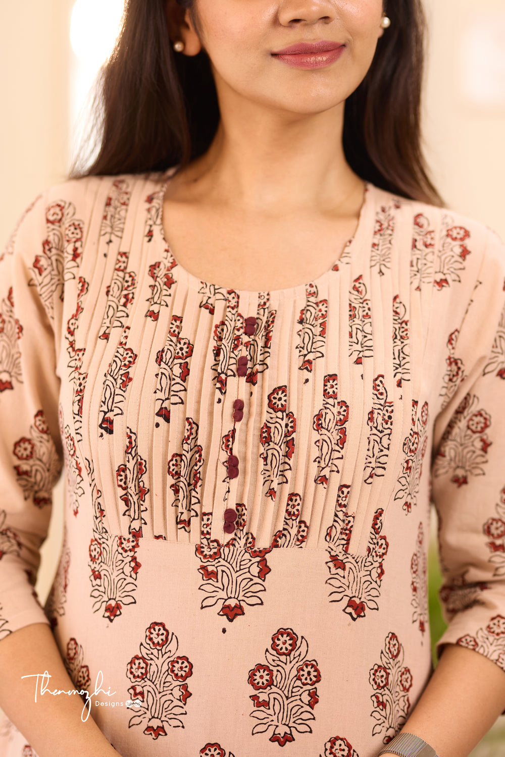 Half White Ajrakh Kurta