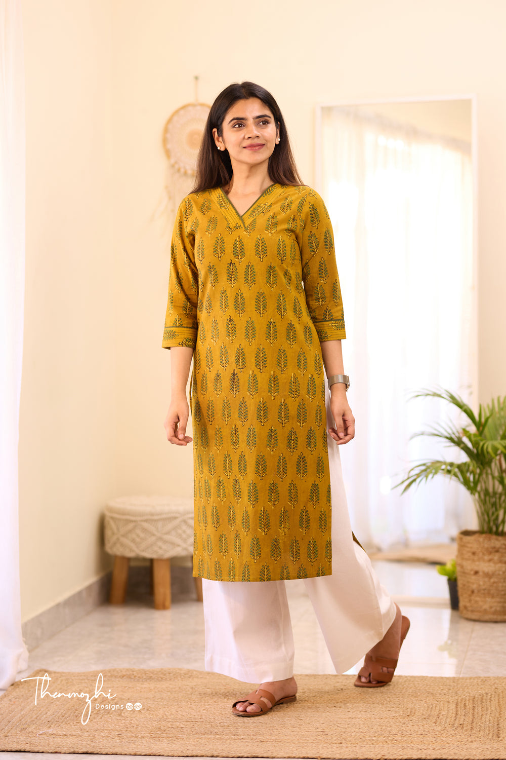 Yellow Ajrakh Kurta