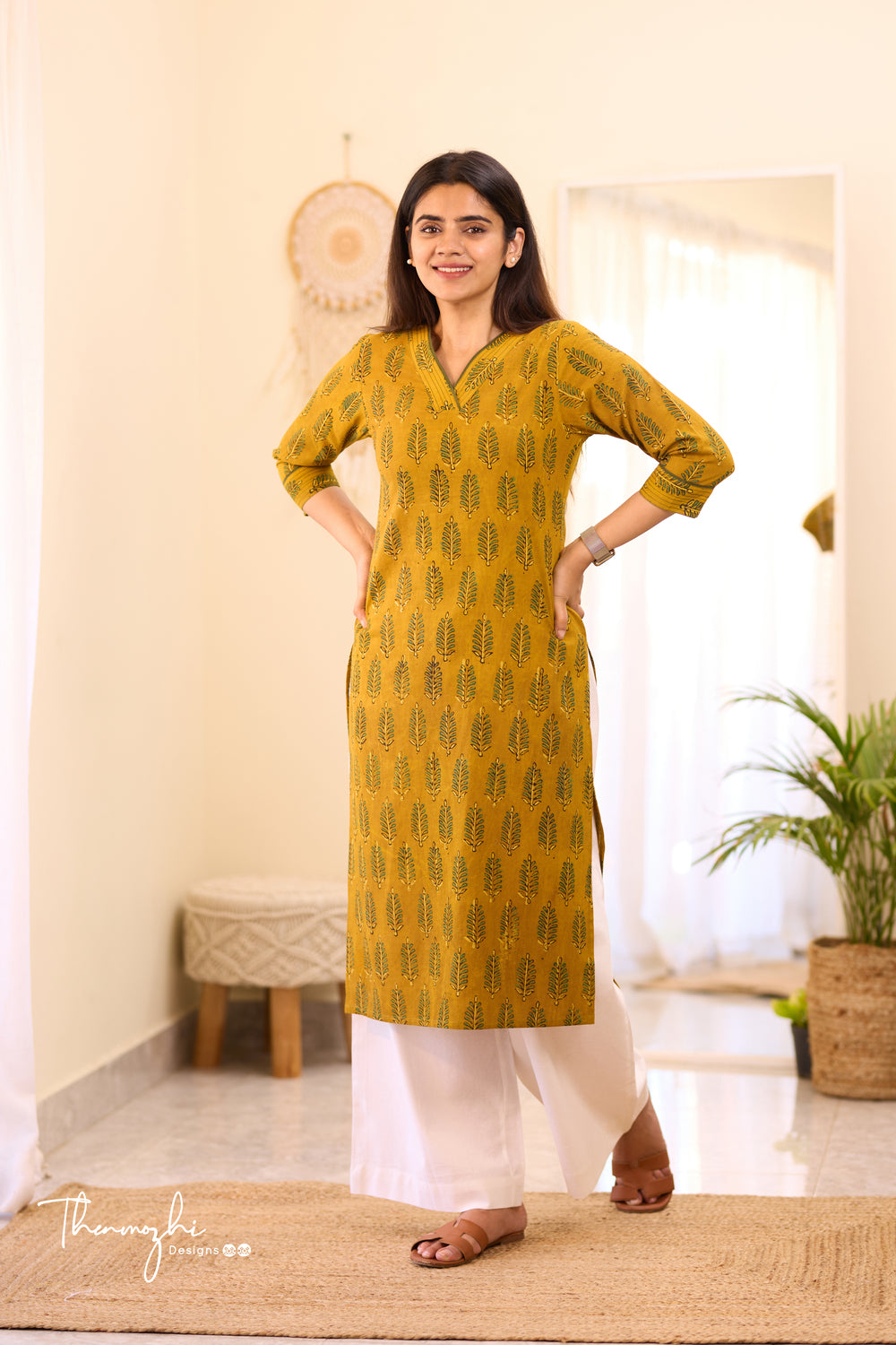 Yellow Ajrakh Kurta