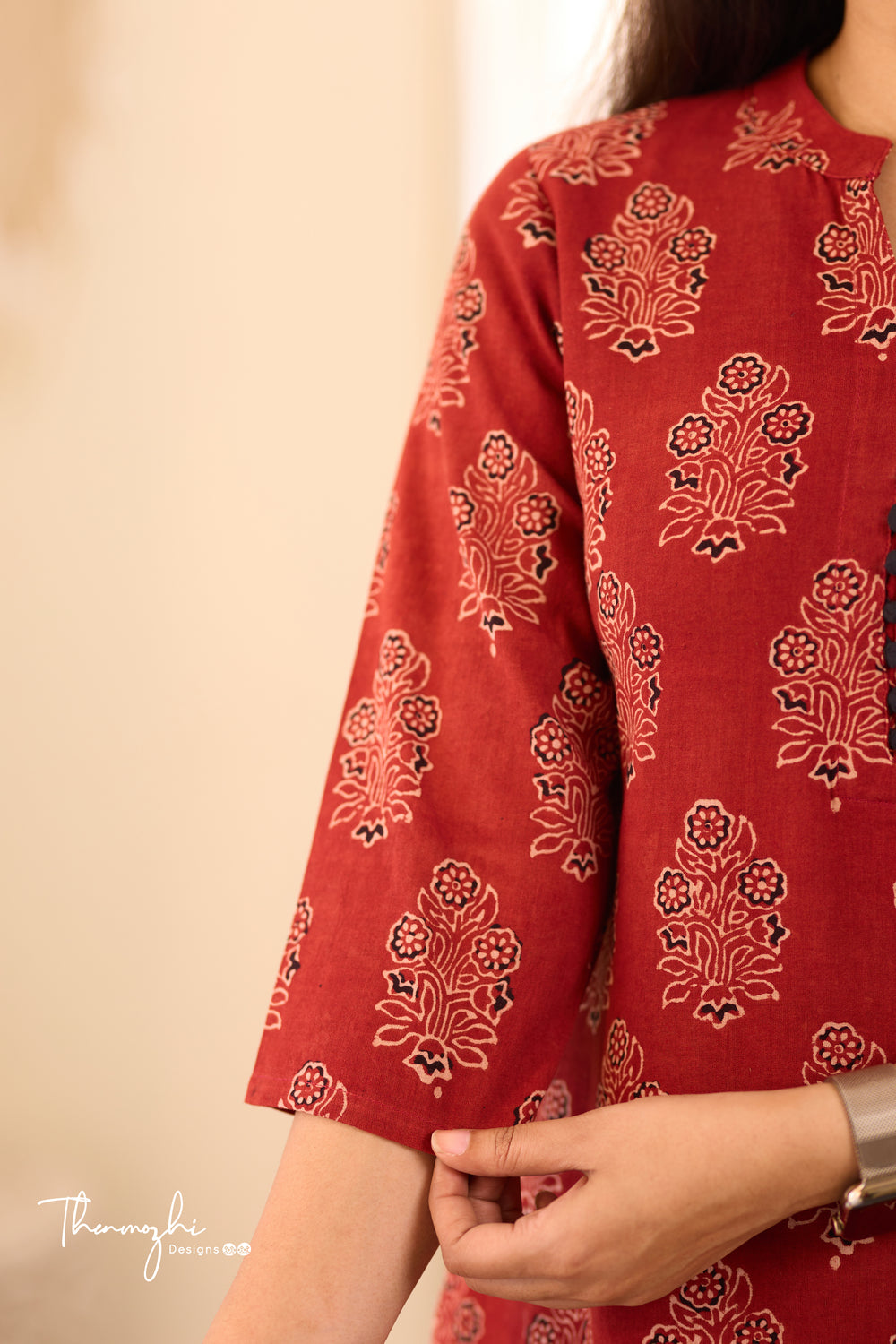 Red Ajrakh Kurta