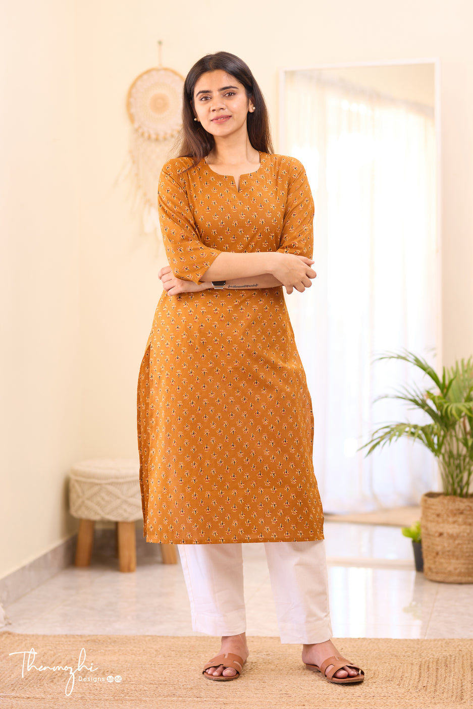 Mustard Cotton Kurta