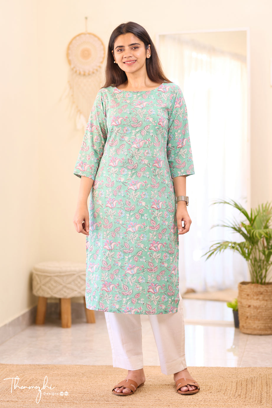 Green Cotton Kurta