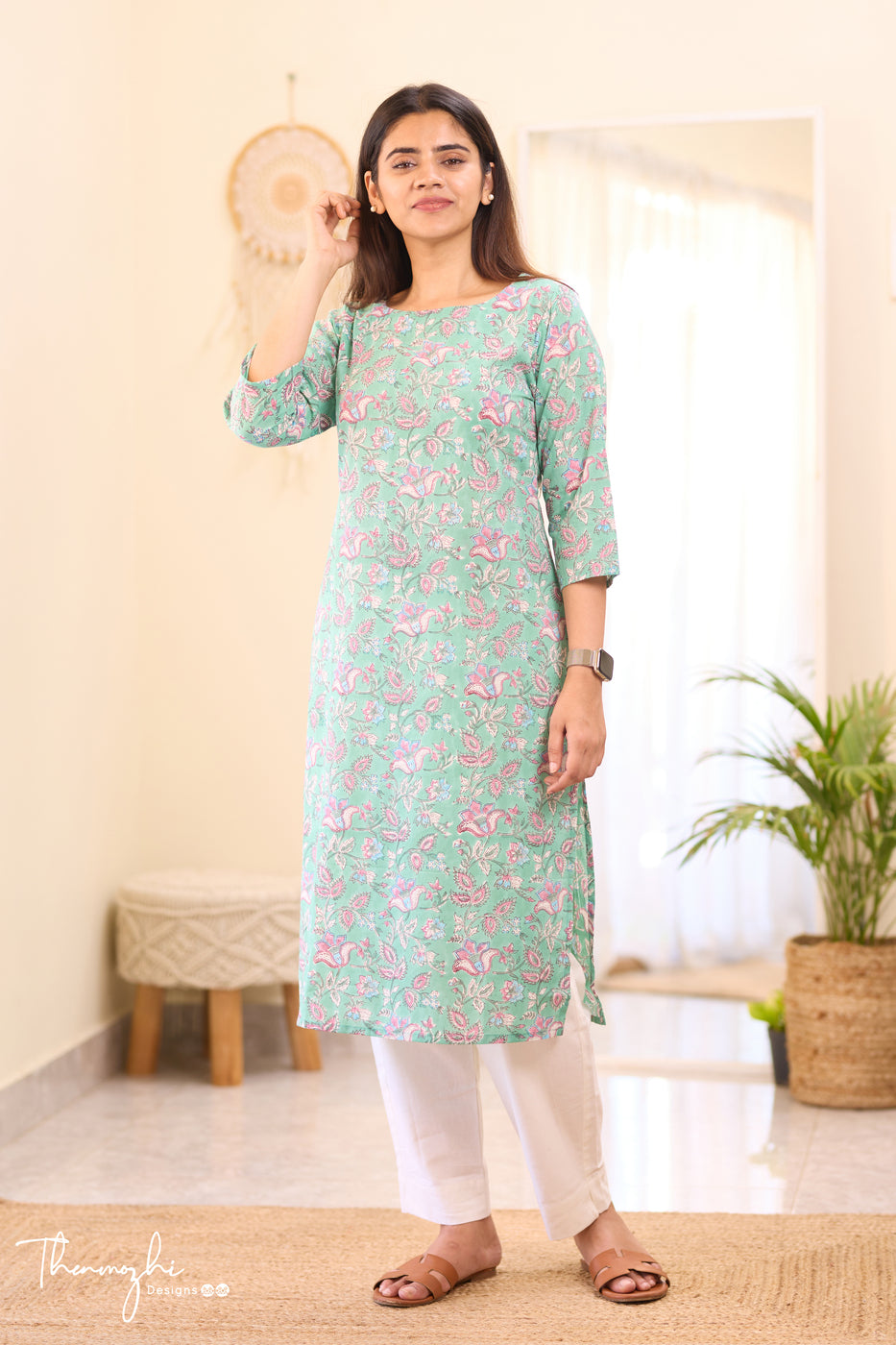 Green Cotton Kurta