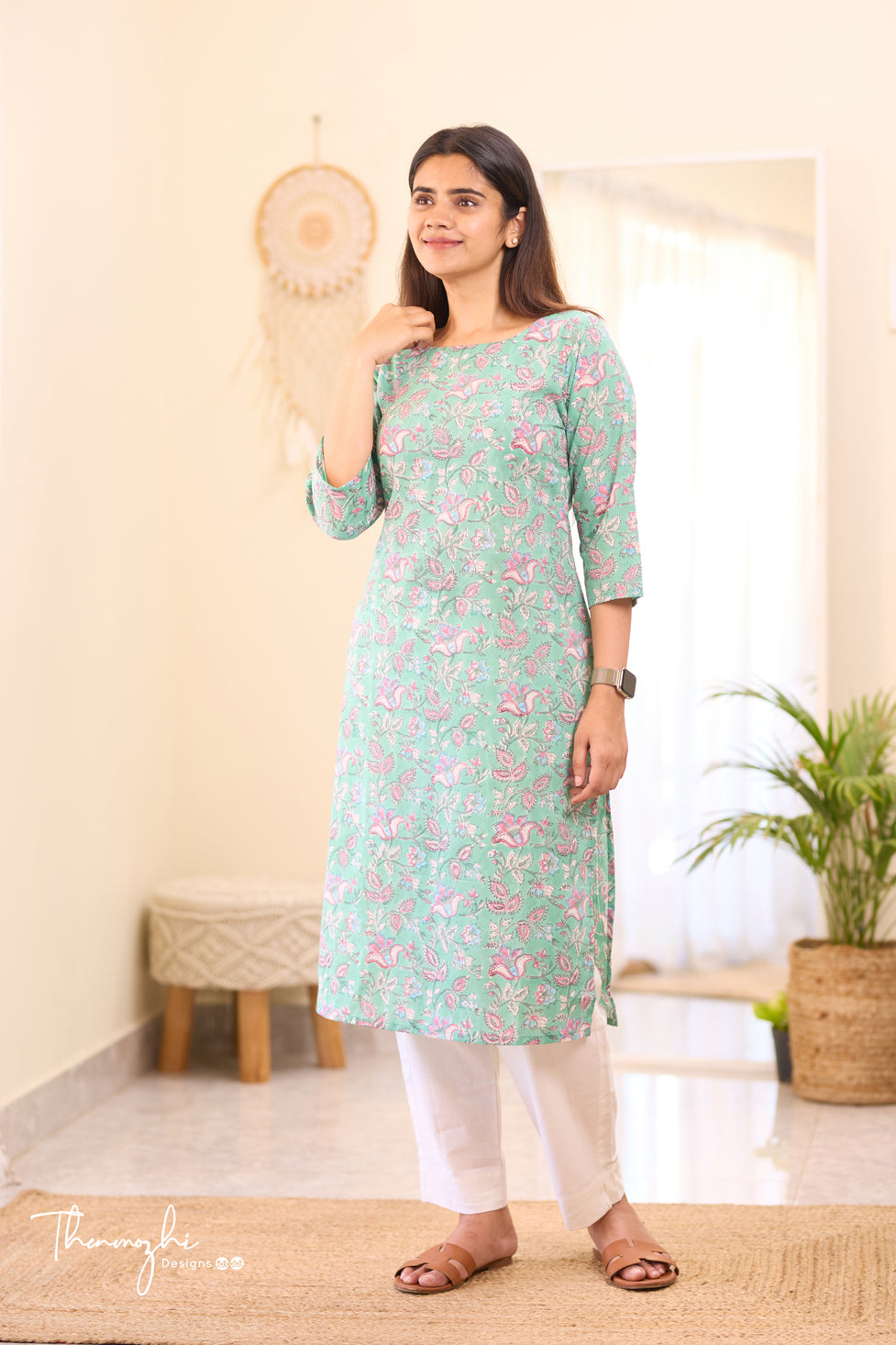 Green Cotton Kurta