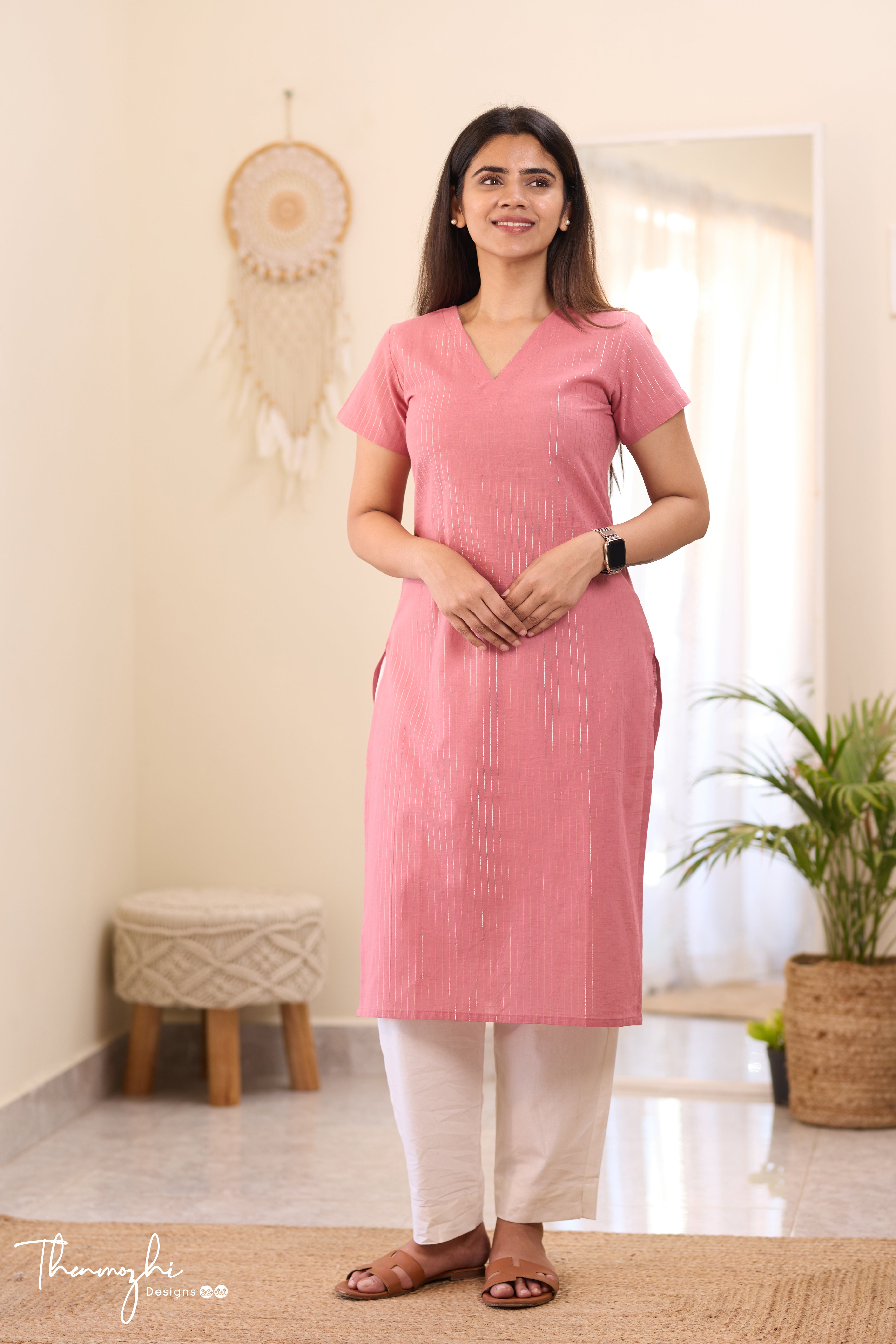 Pink Cotton Kurta