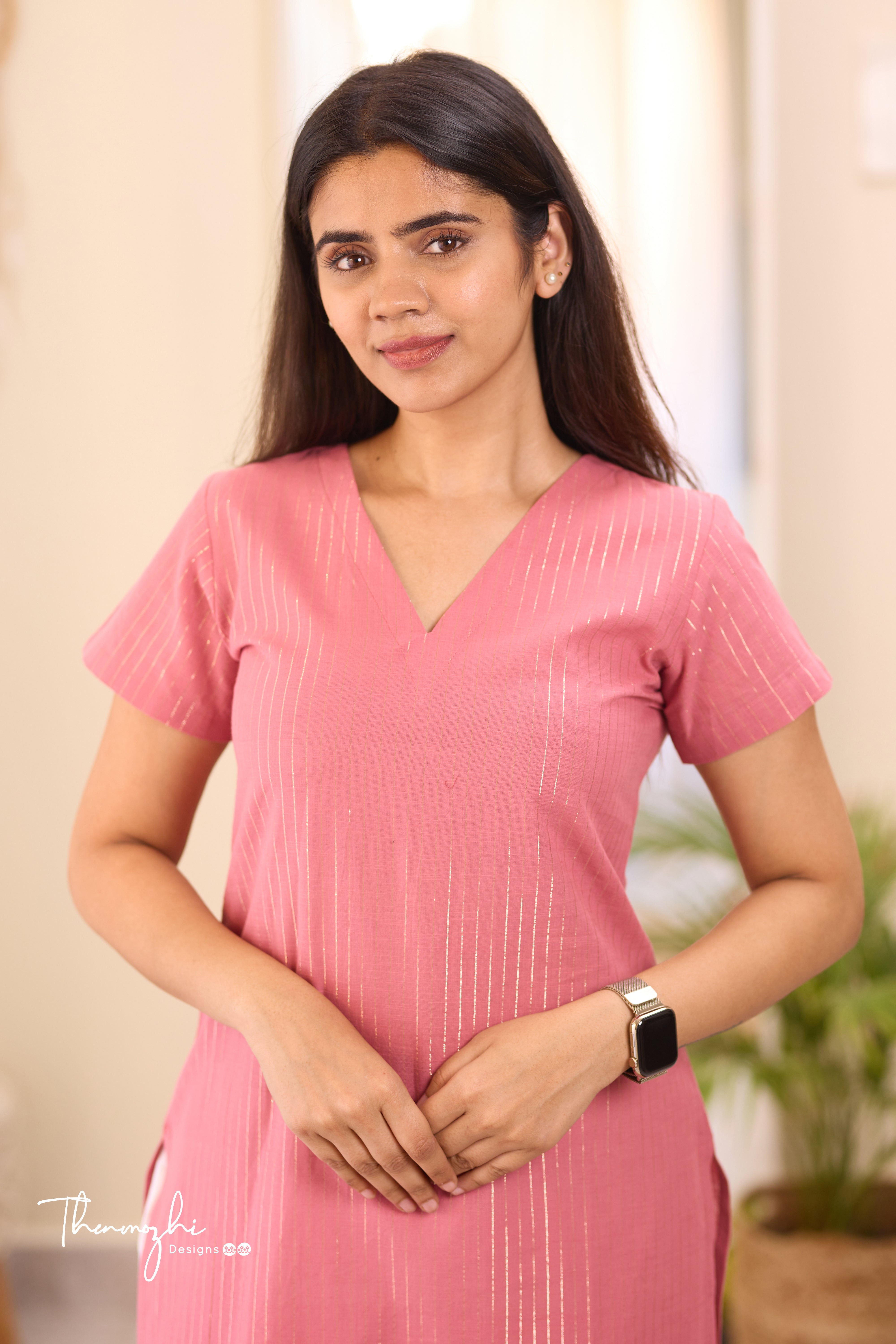Pink Cotton Kurta
