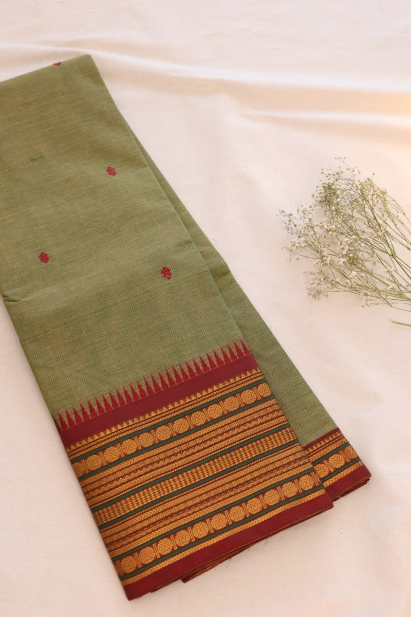 Butta Chettinad Cotton Saree CW410