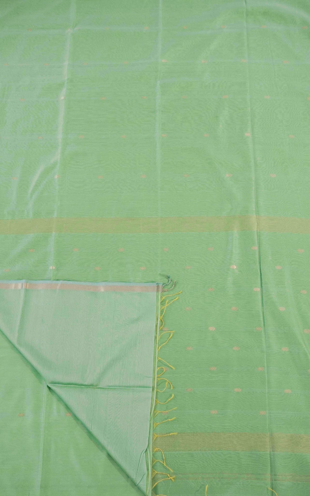 Ethnic Seafoam Green Maheshwari Silk Cotton Saree