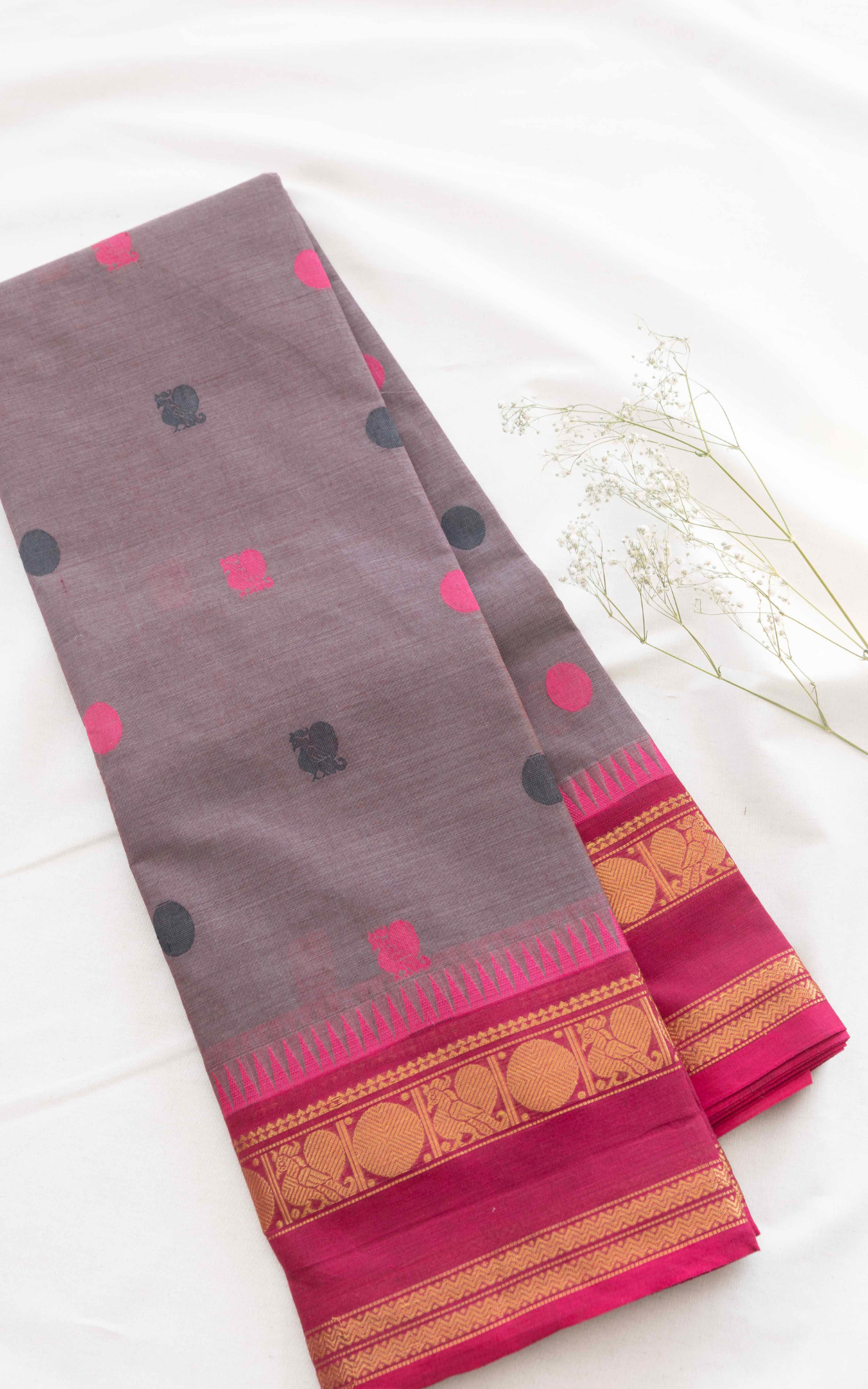Butta Chettinad Cotton Saree CW548