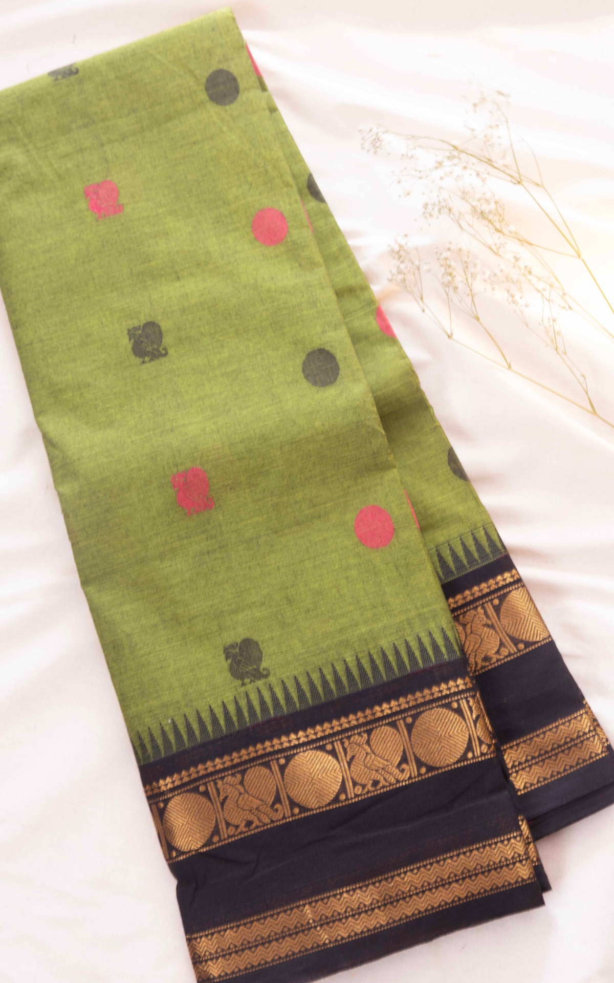 Butta Chettinad Cotton Saree CW563