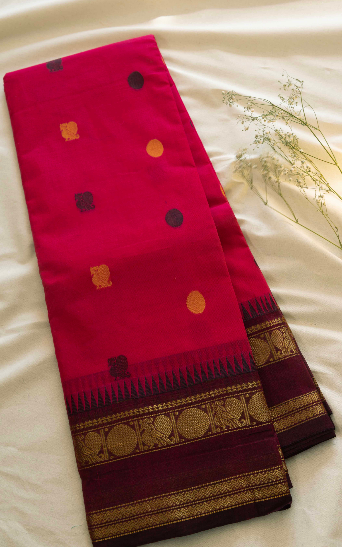 Butta Chettinad Cotton Saree CW565