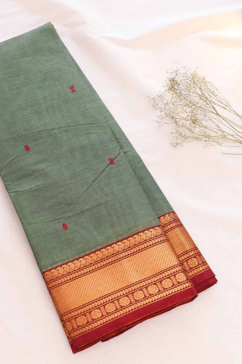 Butta Chettinad Cotton Saree CW442