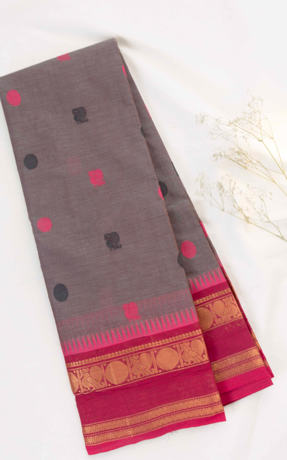 Butta Chettinad Cotton Saree CW578