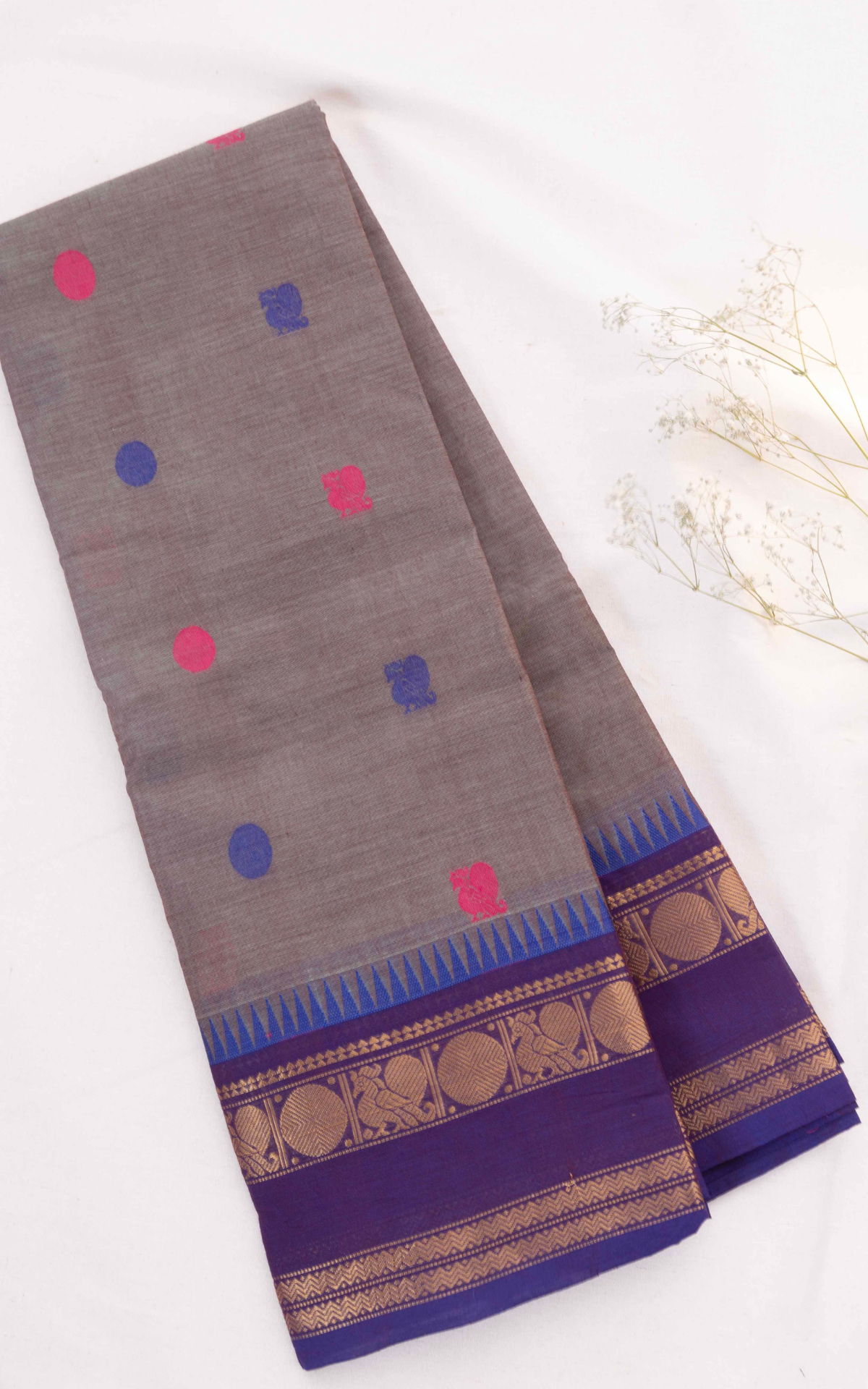 Butta Chettinad Cotton Saree CW580