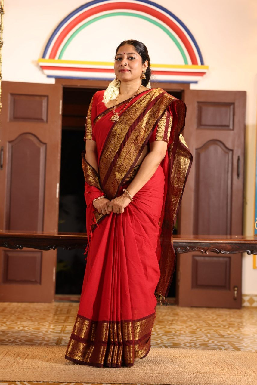 Rettapet Border Chettinad Cotton Saree CW591