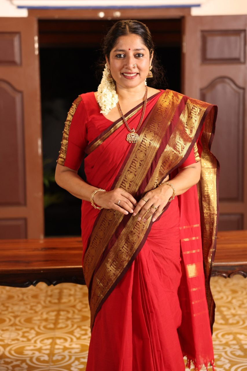 Rettapet Border Chettinad Cotton Saree CW591