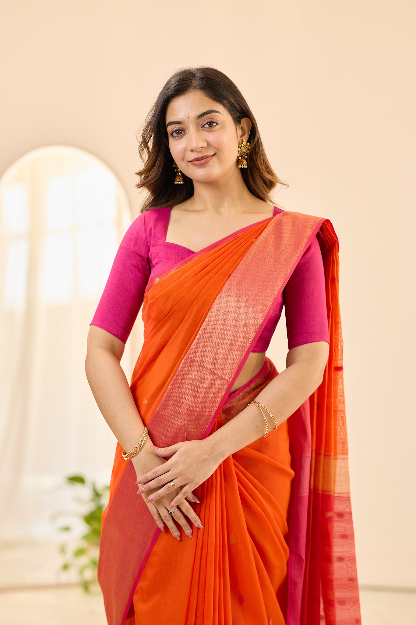 Pink Chanderi Tissue Blouse