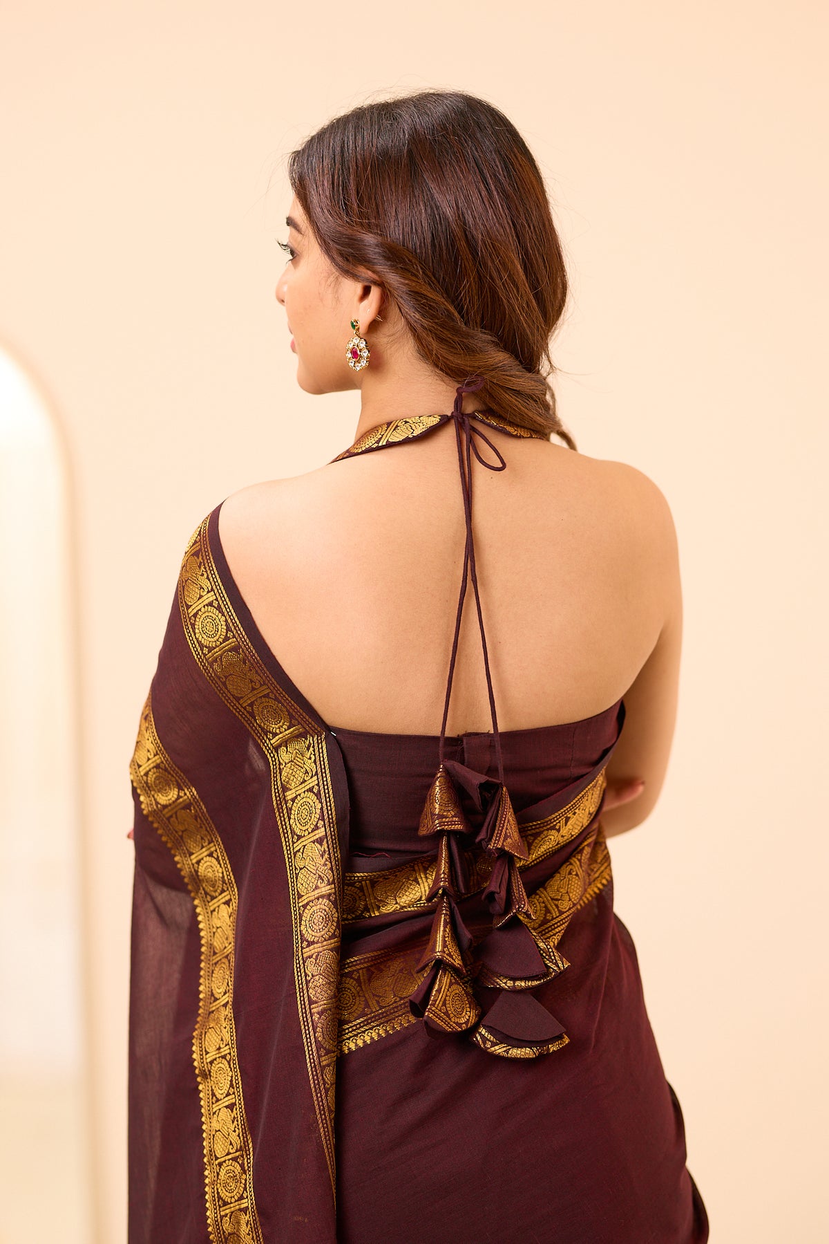 Rich Coffee Brown Chettinad Cotton Saree