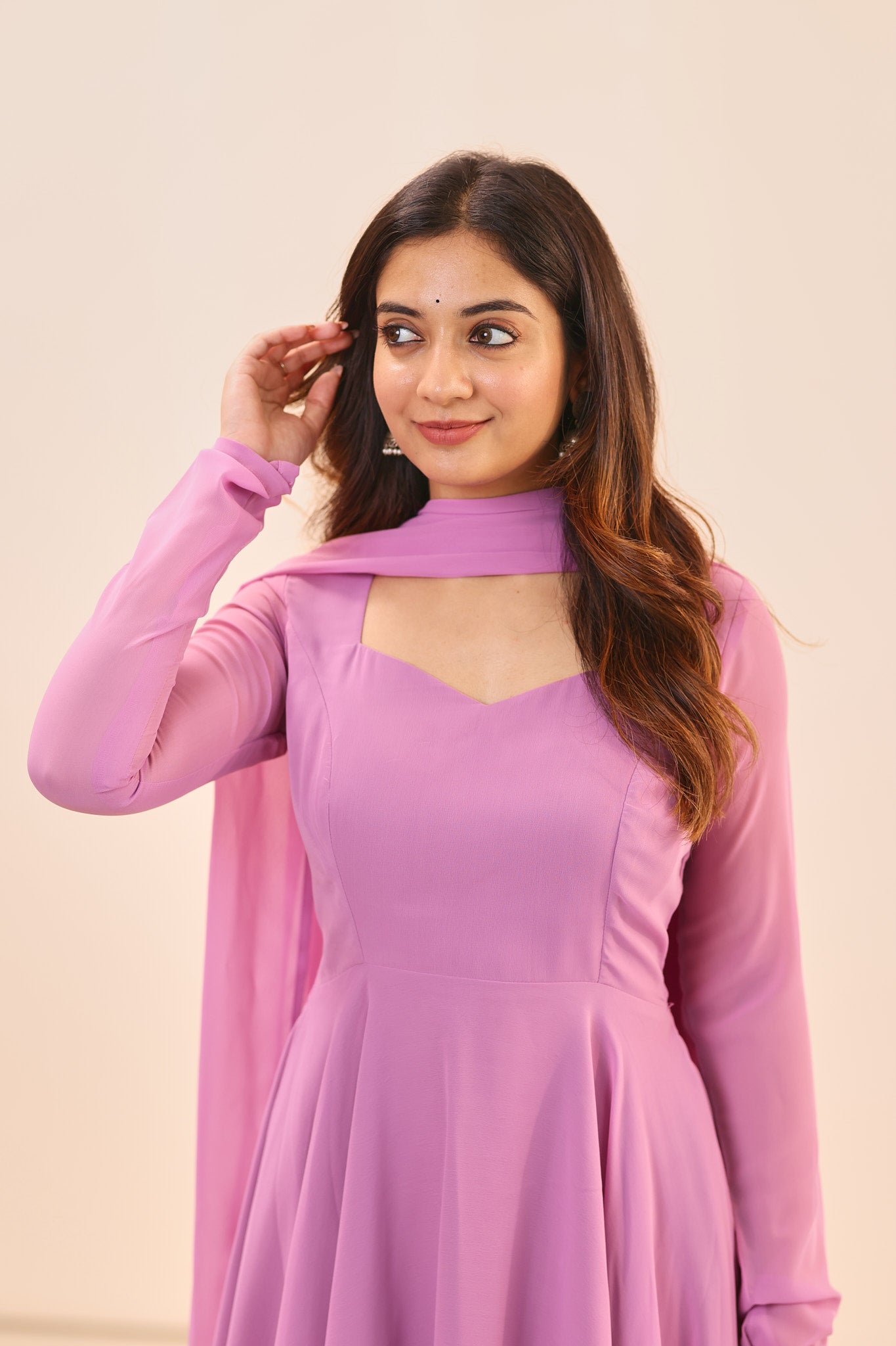 Royal Lilac Georgette Anarkali