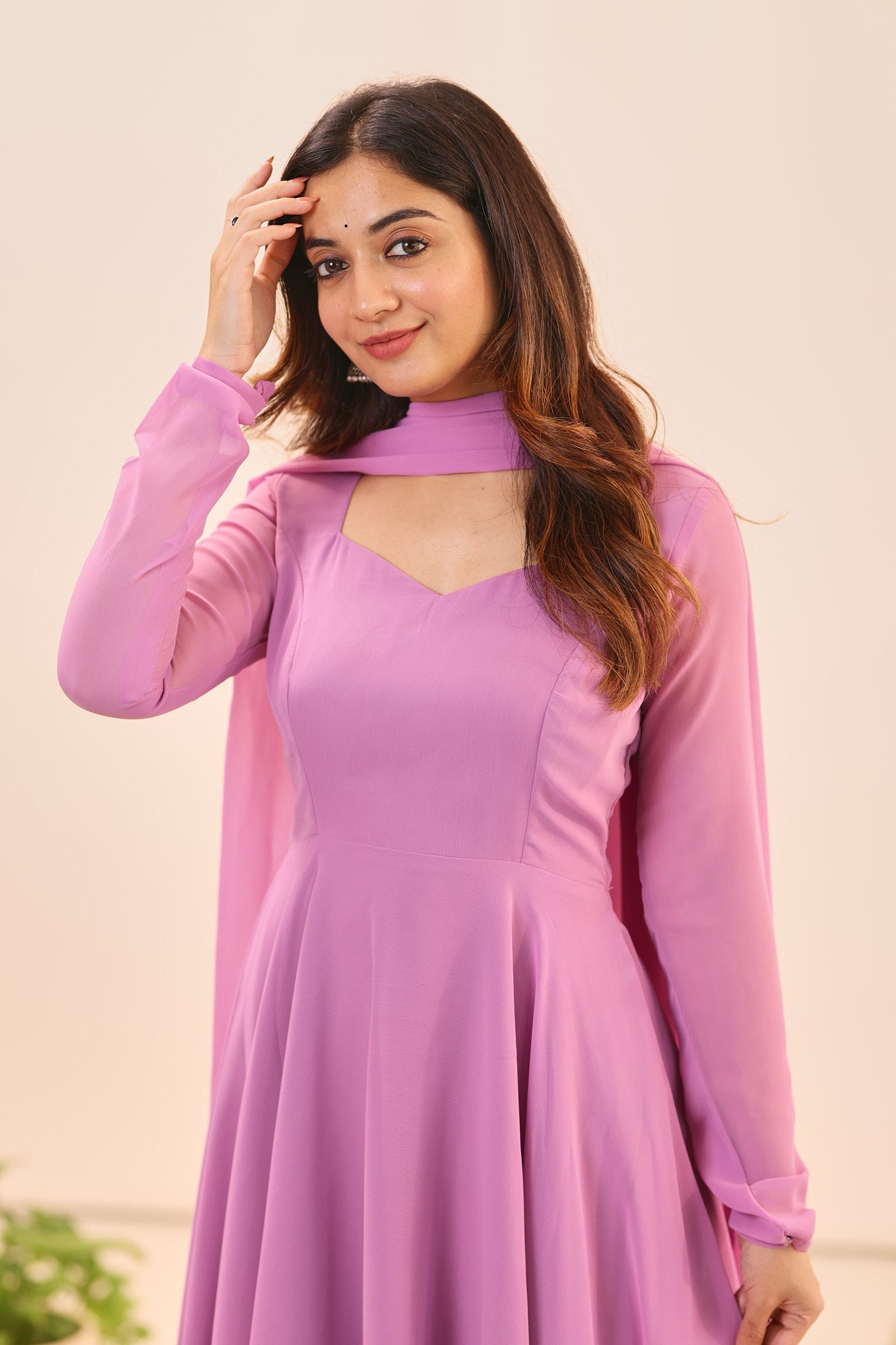 Royal Lilac Georgette Anarkali