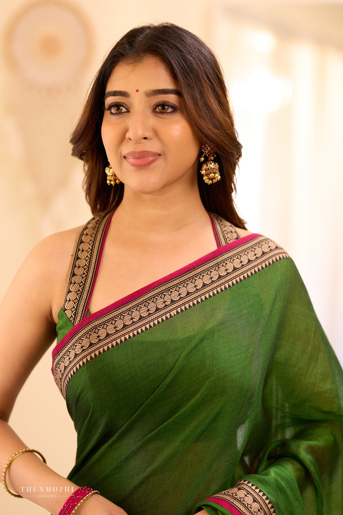 Dark Green Narayanpet Saree