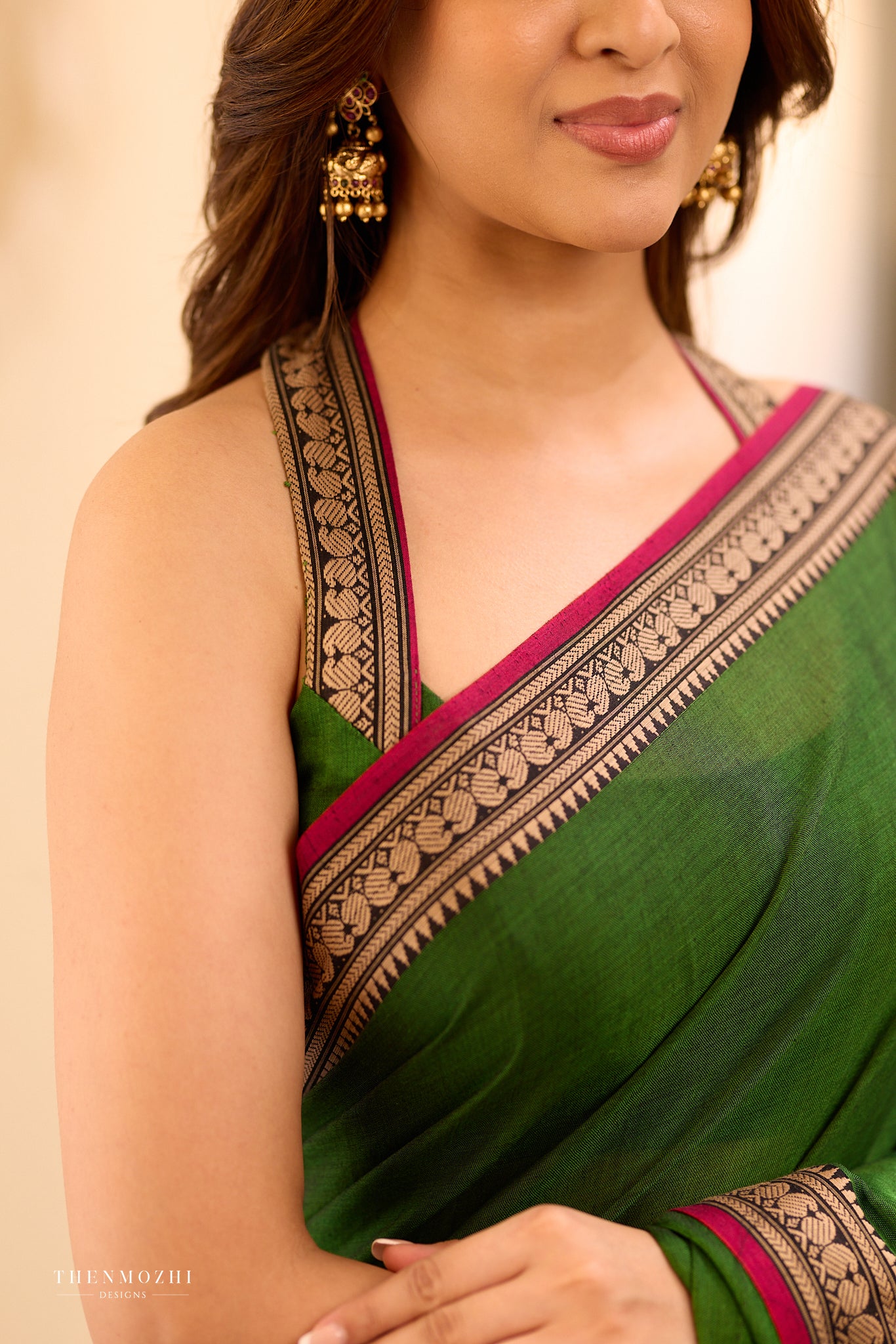 Dark Green Narayanpet Saree