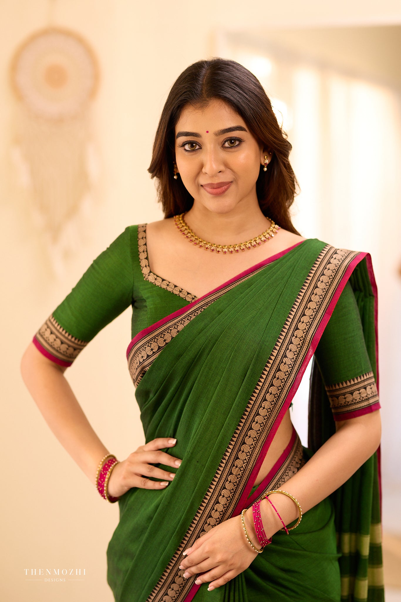 Dark Green Narayanpet Saree