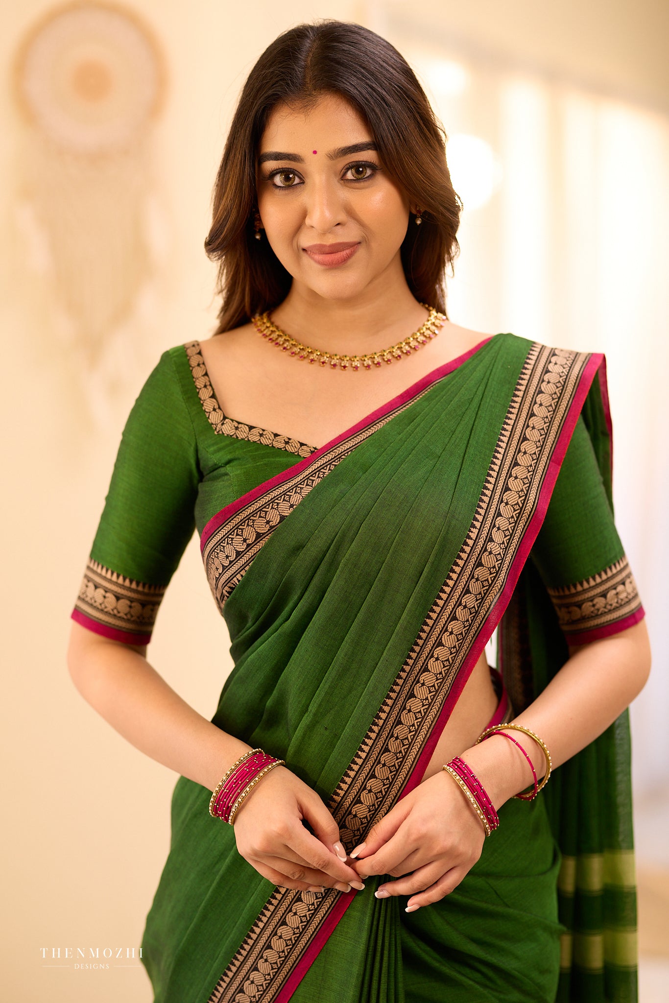 Dark Green Narayanpet Saree