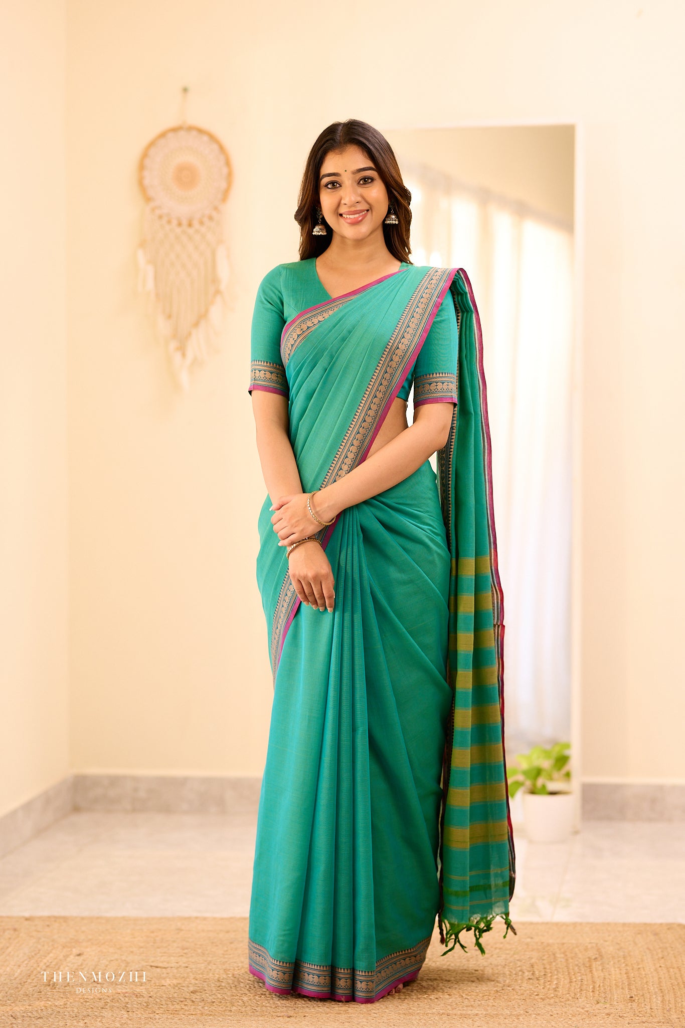 Sea Green Narayanpet Saree