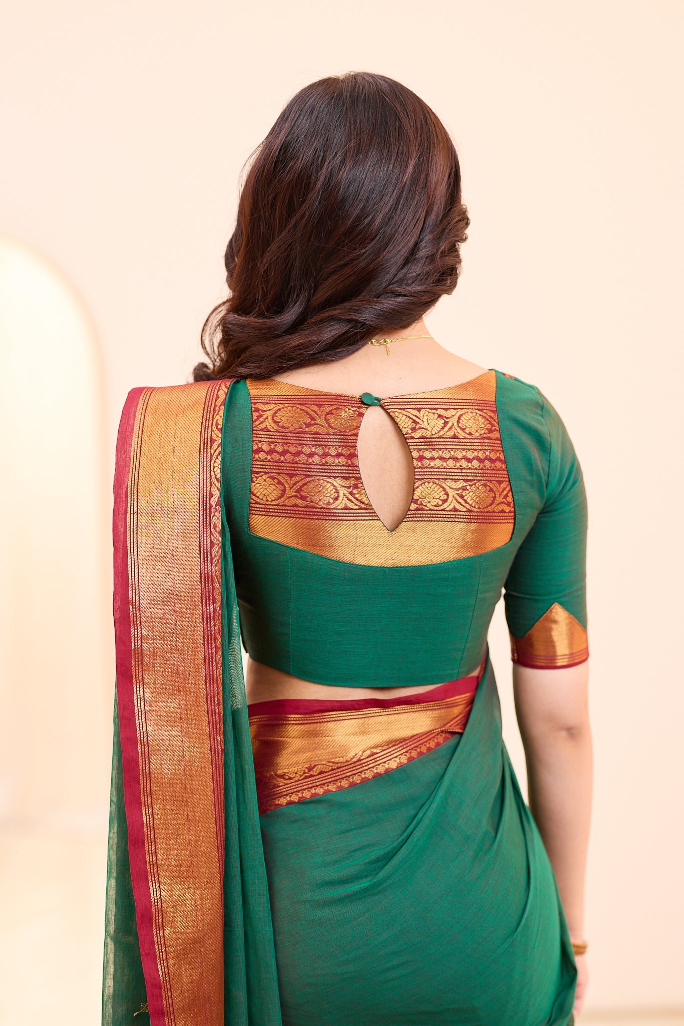 Evergreen Teal Green Chettinad Cotton Saree