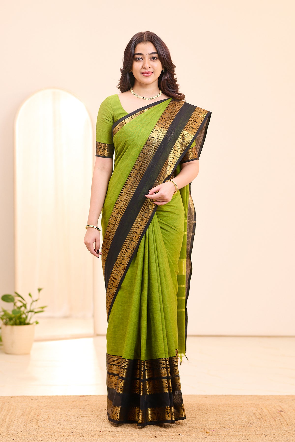 Bay Leaf Chettinad Cotton Saree