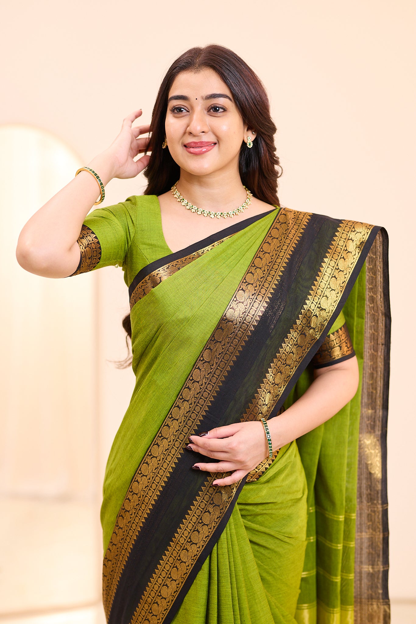 Bay Leaf Chettinad Cotton Saree