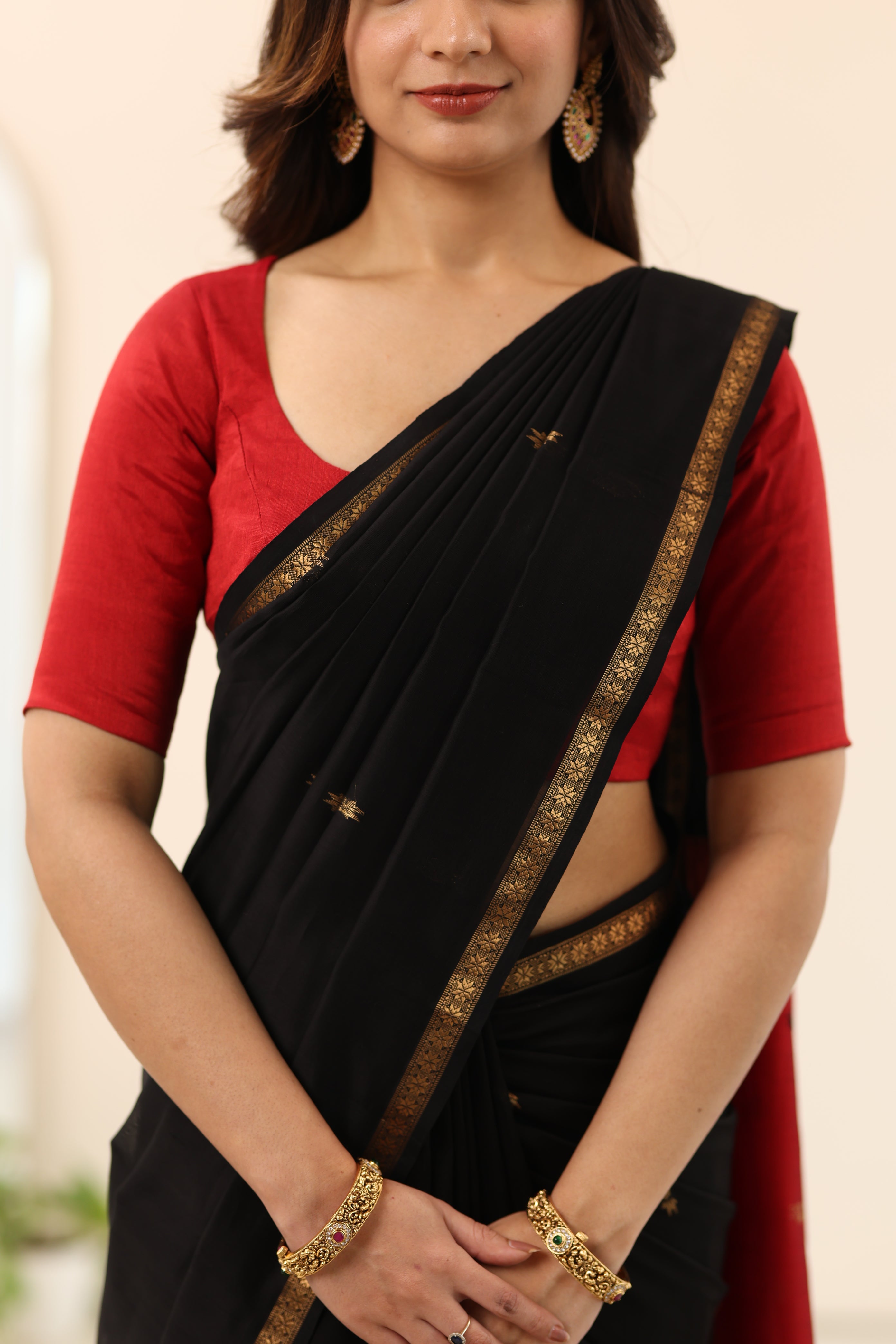 Red Chanderi Tissue Blouse
