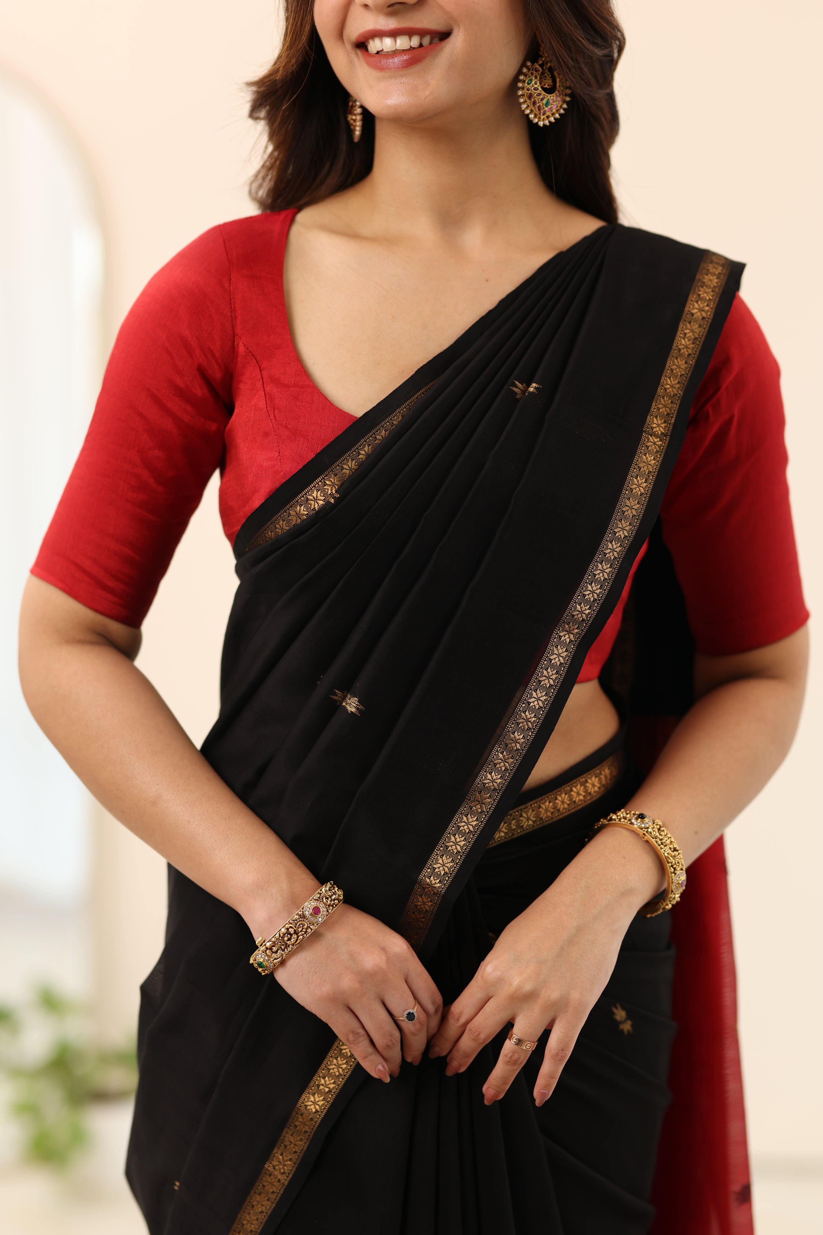Red Chanderi Tissue Blouse