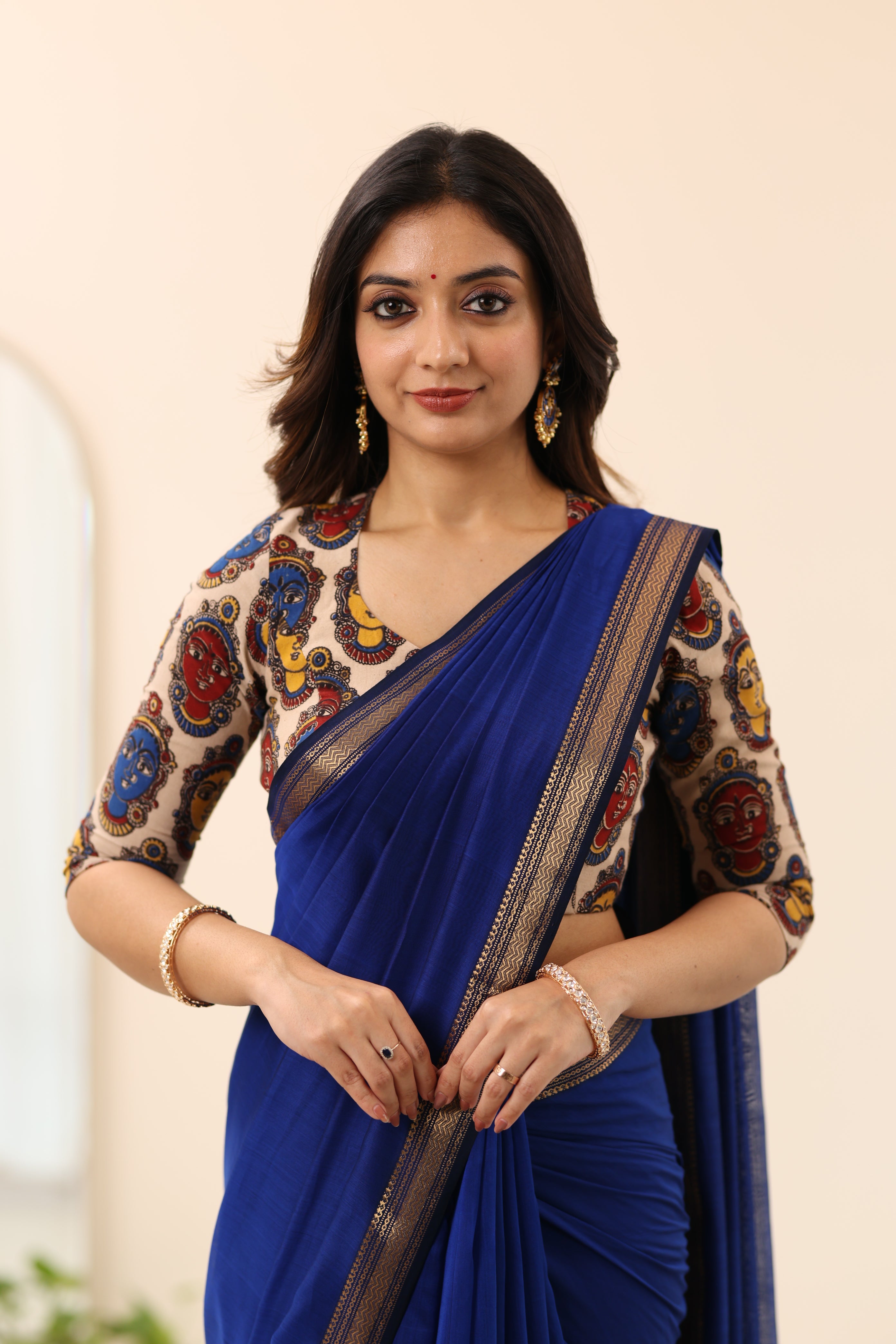 Off-White Kalamkari Multicolour Face Print blouse