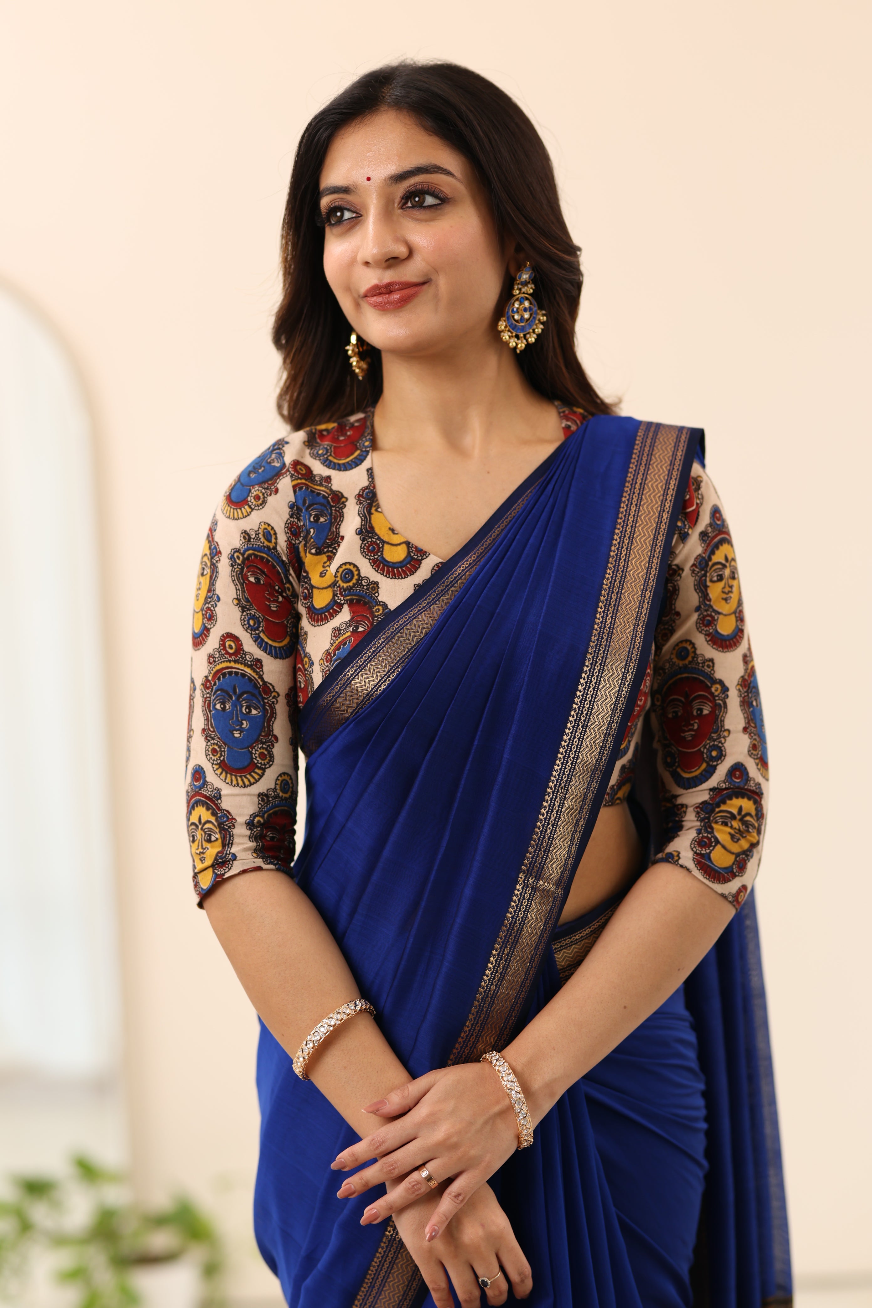 Off-White Kalamkari Multicolour Face Print blouse