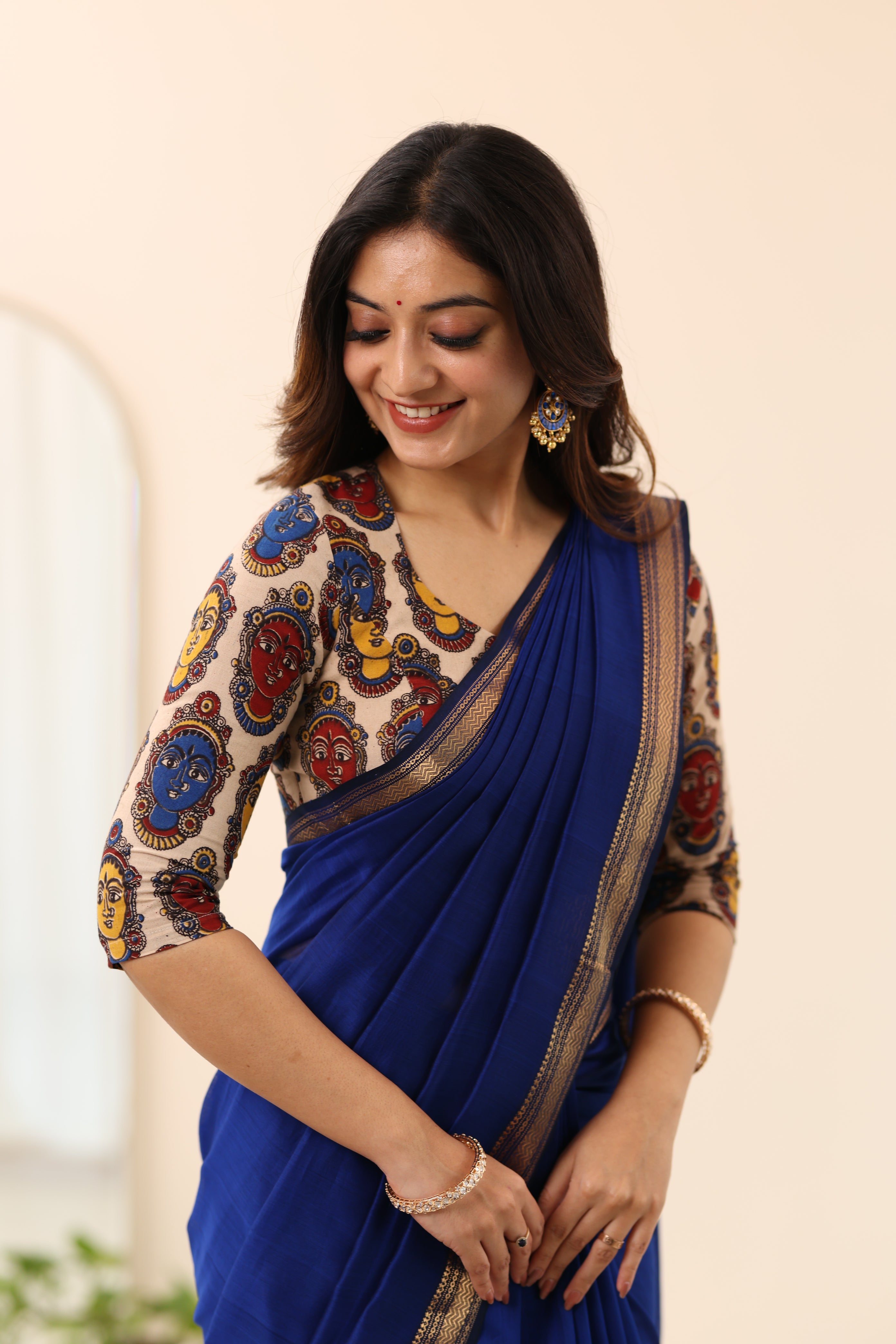Off-White Kalamkari Multicolour Face Print blouse
