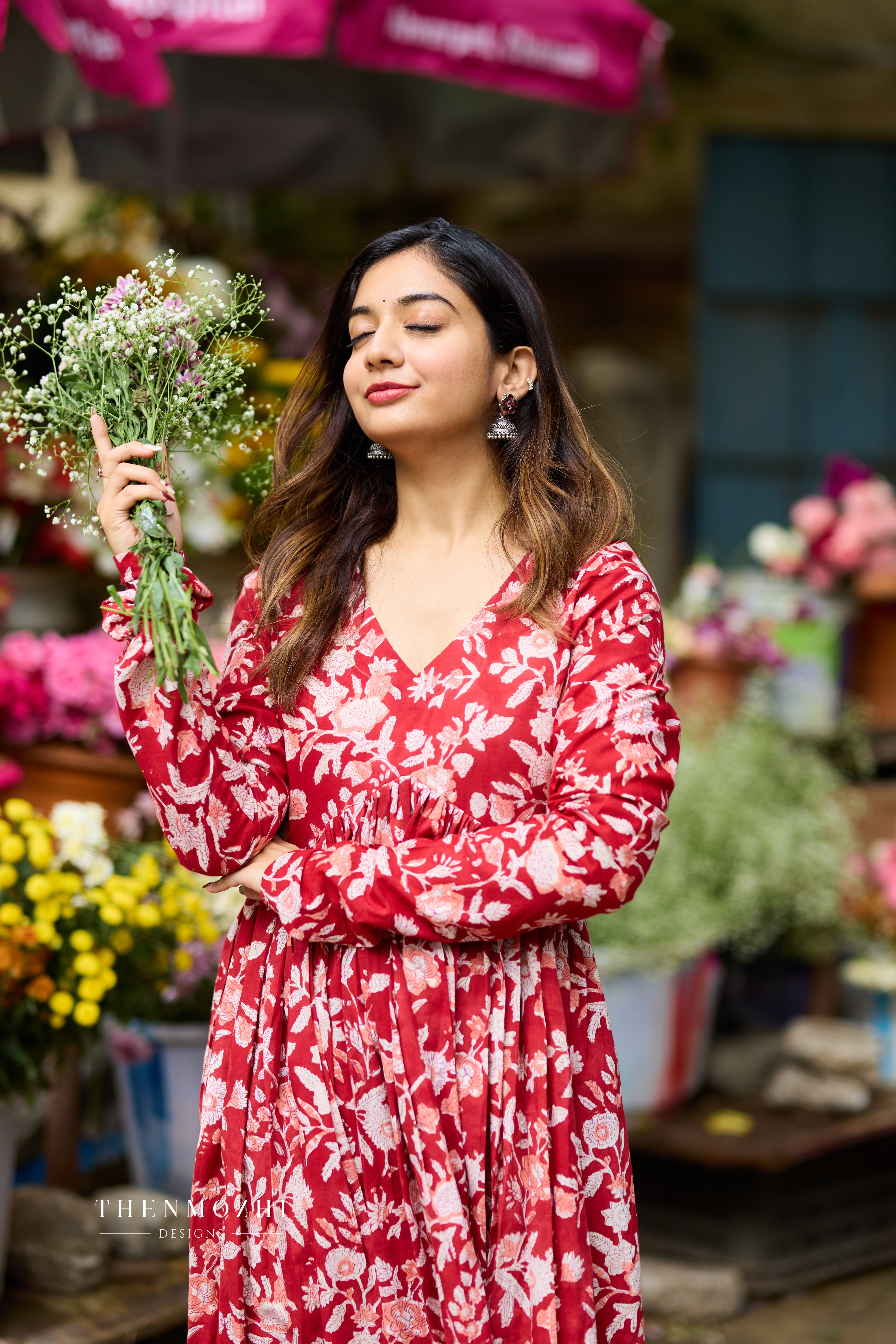Scarlet Red Alia Cut Printed Co-ord Set