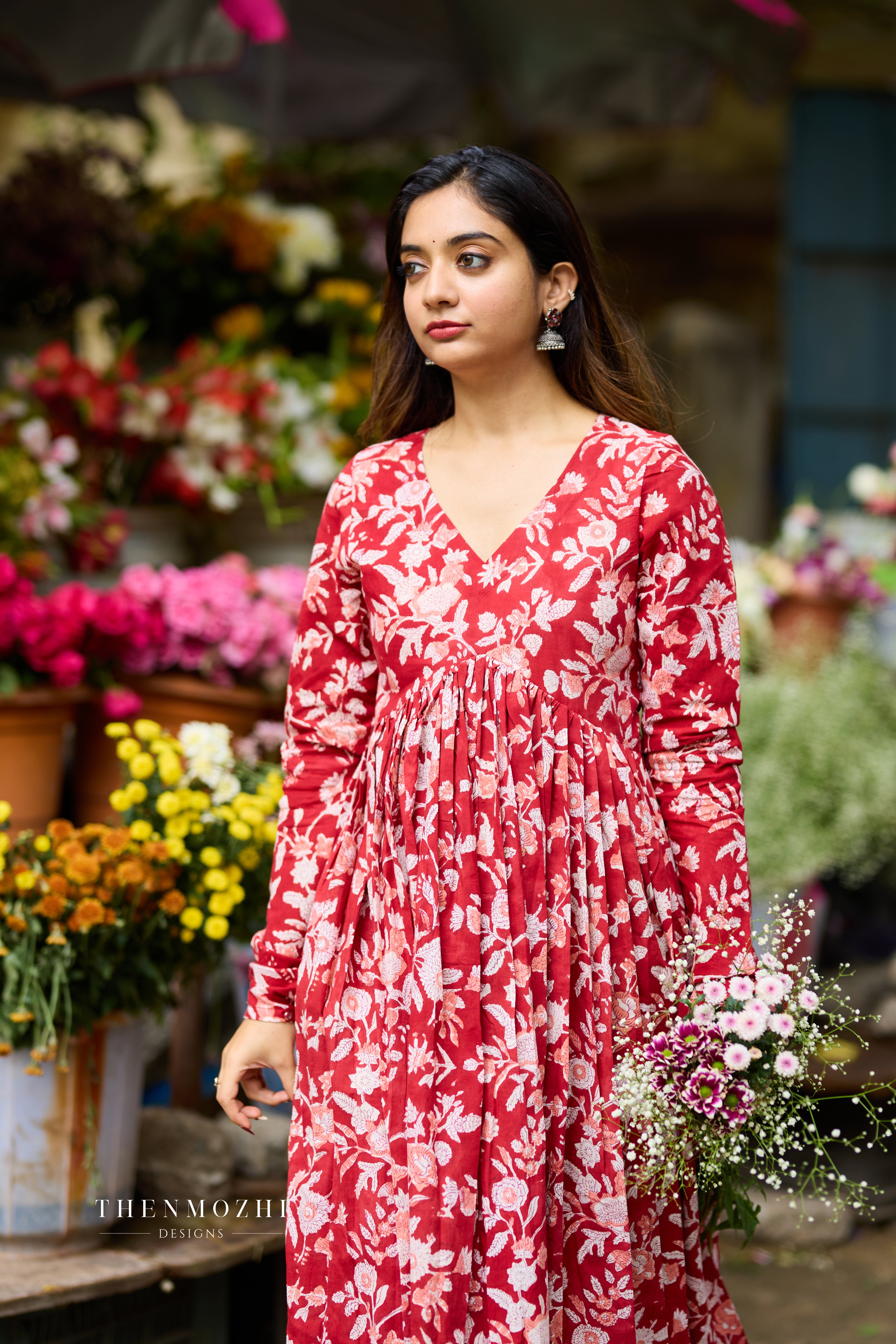 Scarlet Red Alia Cut Printed Co-ord Set